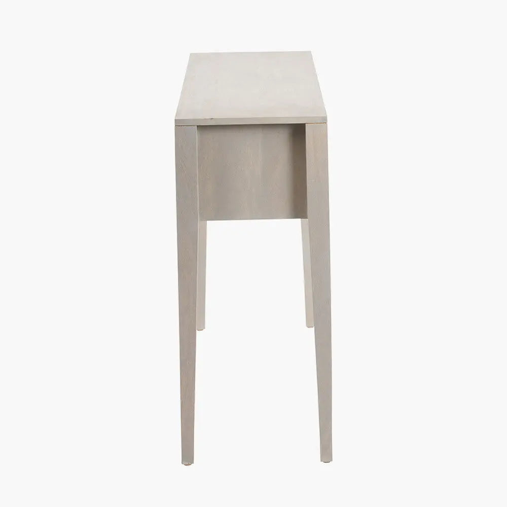 Khao Light Grey Mango Wood 1 Drawer Console Table  Nicholas John Interiors