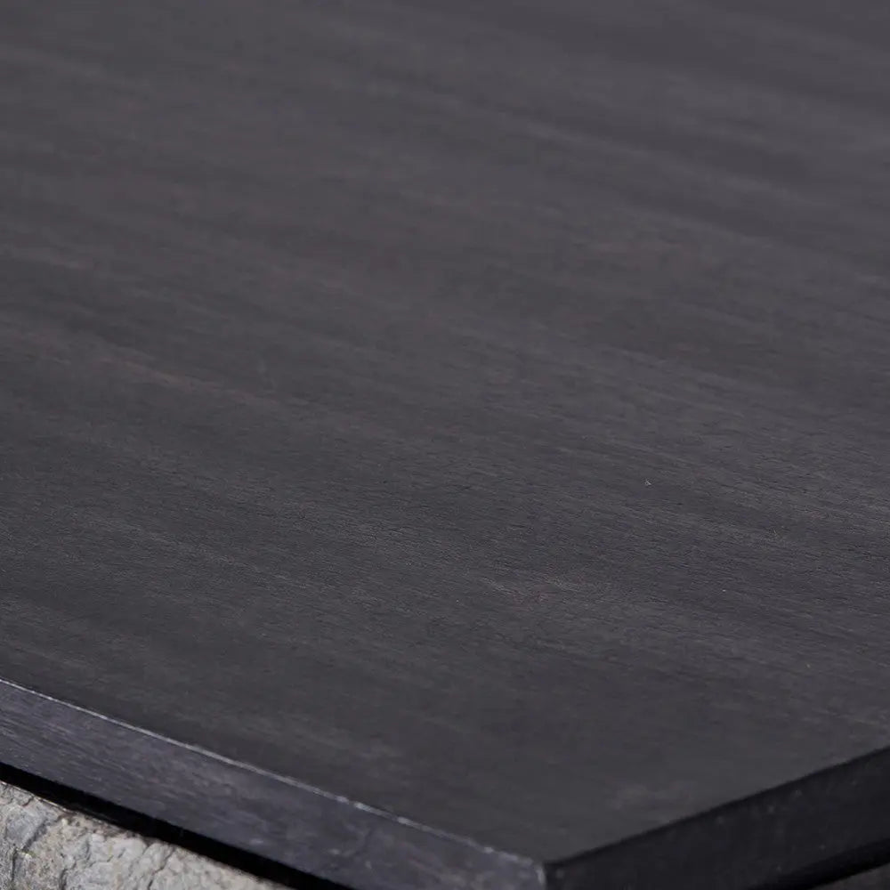 Verde Black Mango Wood and Stone Veneer 2 Door Bar Cabinet  Nicholas John Interiors