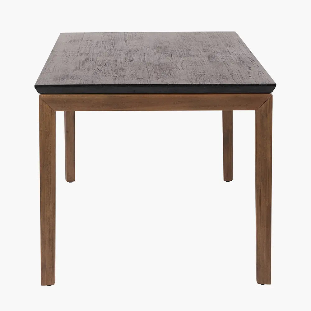 Gio Black and Natural Acacia Wood Dining Table  Nicholas John Interiors