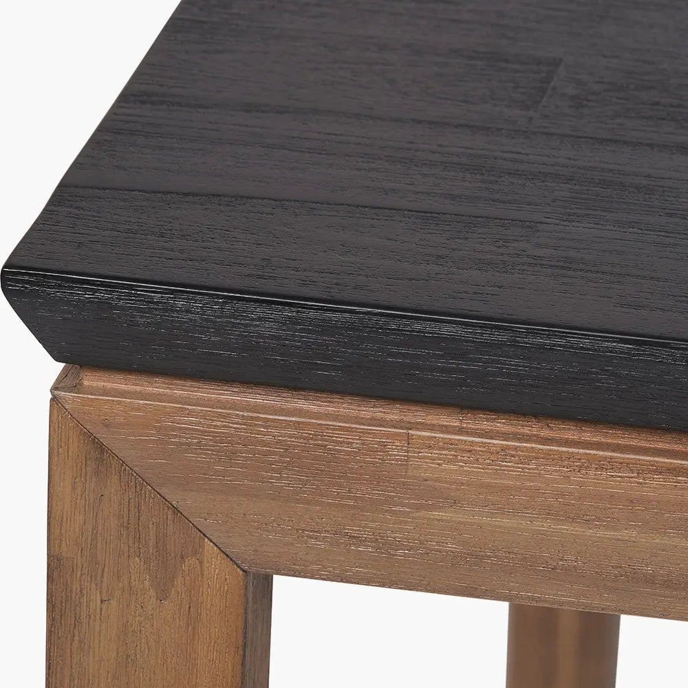 Gio Black and Natural Acacia Wood Dining Table  Nicholas John Interiors
