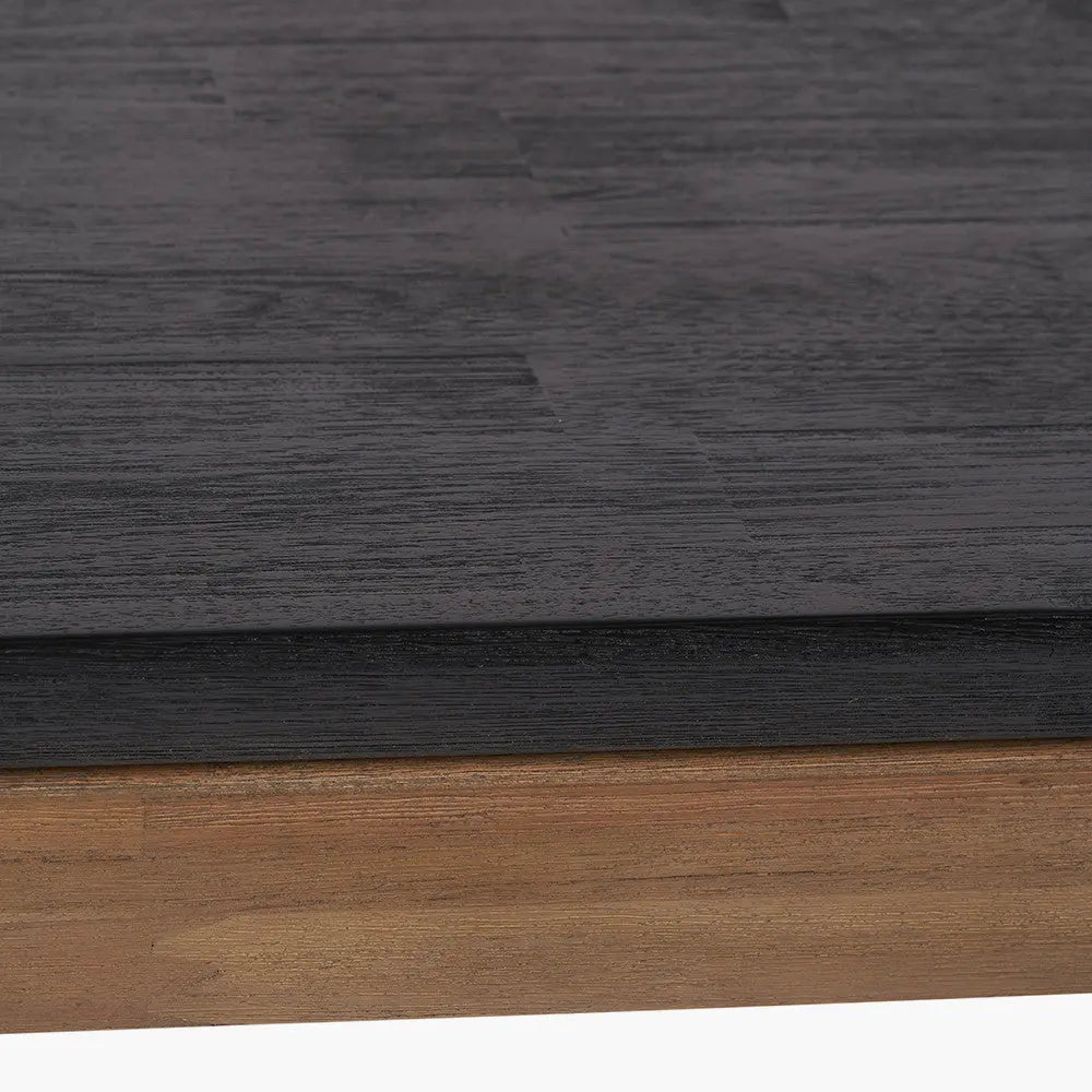 Gio Black and Natural Acacia Wood Dining Table  Nicholas John Interiors