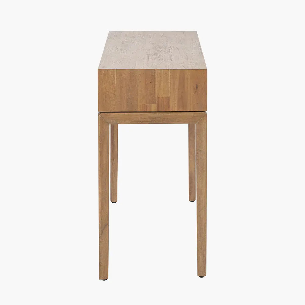 Gio Black and Natural Acacia Wood 1 Drawer Console Table  Nicholas John Interiors