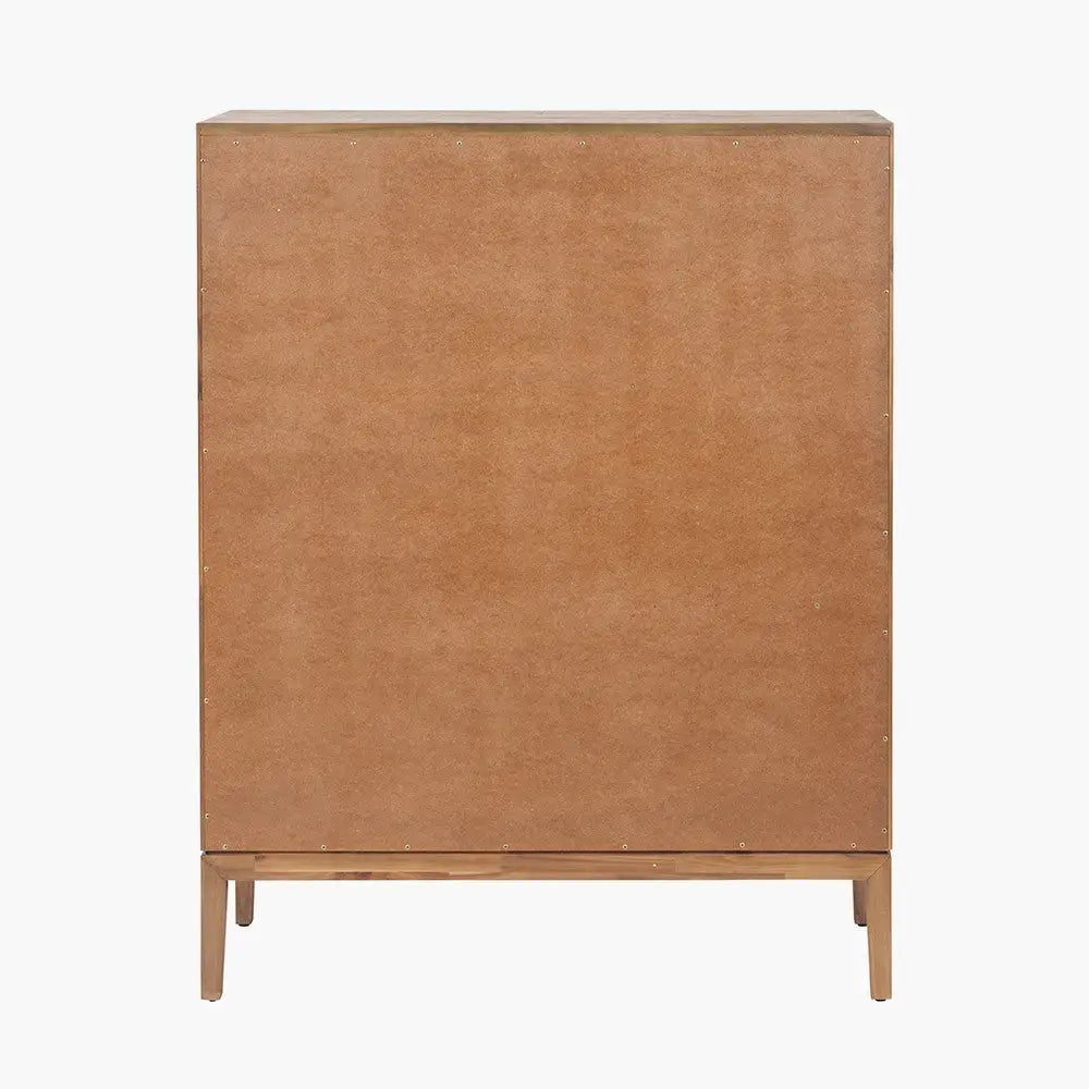 Gio Black and Natural Acacia Wood 3 Door, 2 Drawer, 2 Niche Shelf Unit  Nicholas John Interiors
