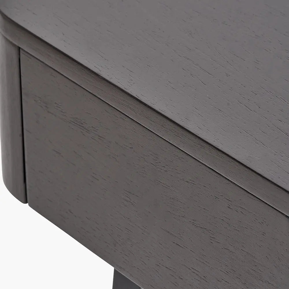 Ukiah Black Ash Veneer and Black Metal 1 Drawer Unit  Nicholas John Interiors