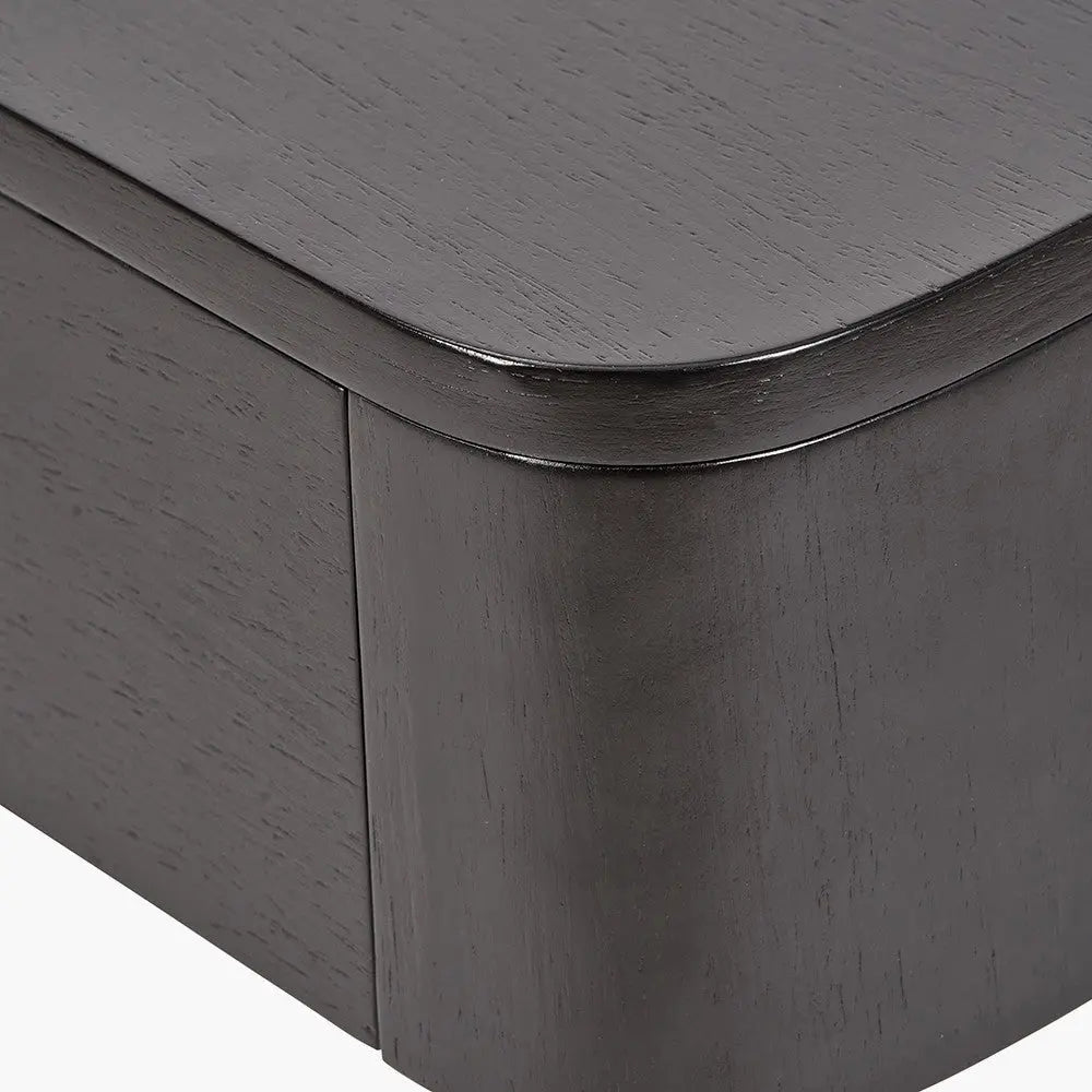 Ukiah Black Ash Veneer and Black Metal 1 Drawer Unit  Nicholas John Interiors