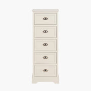 Croft Linen Pine Wood 5 Drawer Tall Unit  Nicholas John Interiors