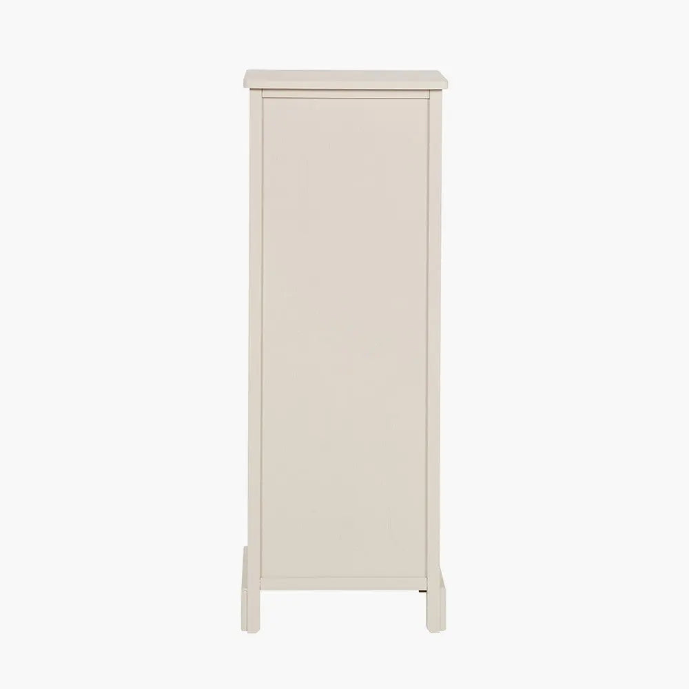 Croft Linen Pine Wood 5 Drawer Tall Unit  Nicholas John Interiors