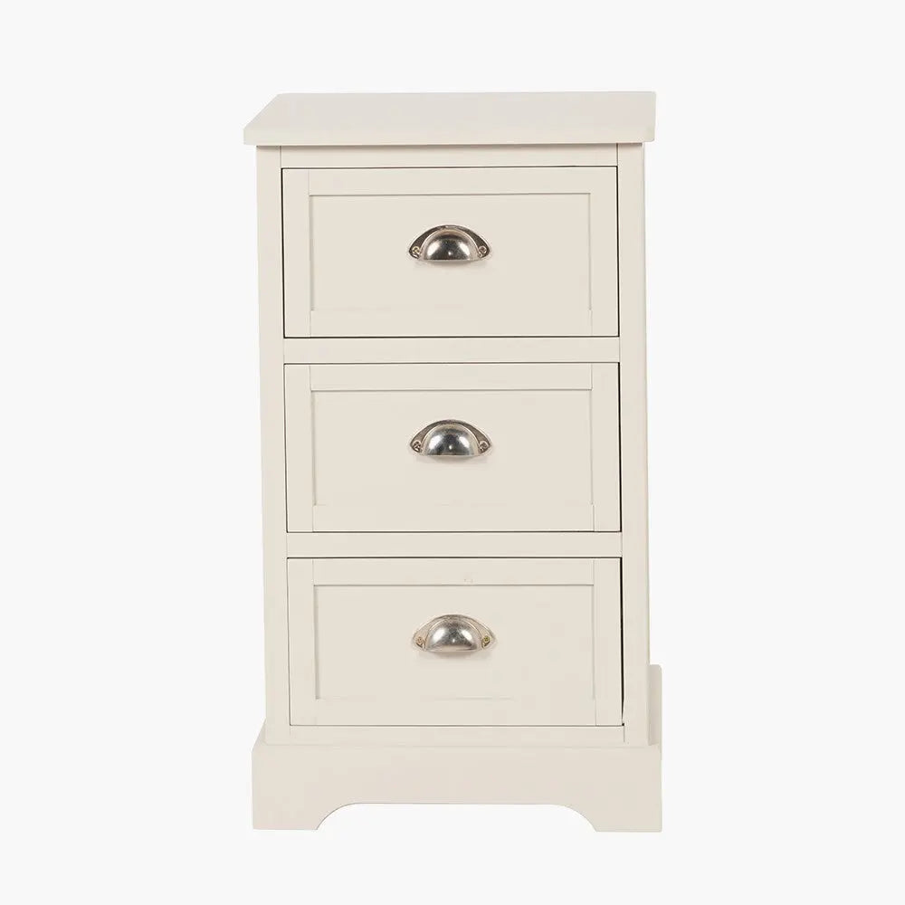 Croft Linen Pine Wood 3 Drawer Unit  Nicholas John Interiors