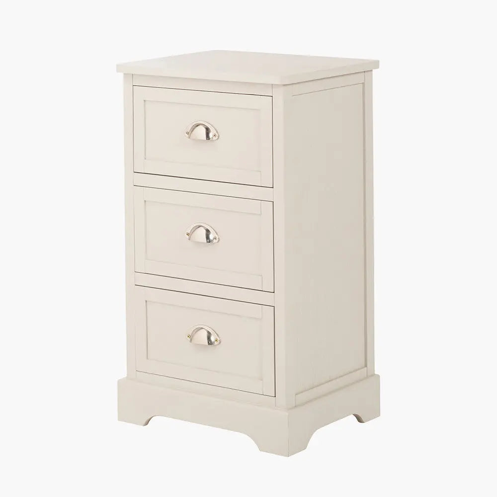 Croft Linen Pine Wood 3 Drawer Unit  Nicholas John Interiors