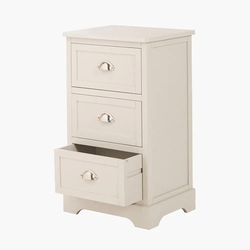 Croft Linen Pine Wood 3 Drawer Unit  Nicholas John Interiors