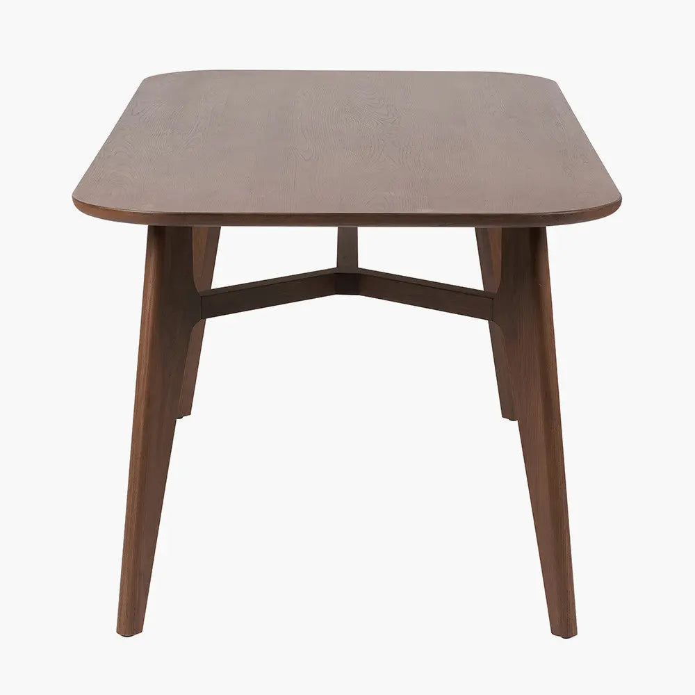 Elias Dark Ash Wood Retro Dining Table  Nicholas John Interiors