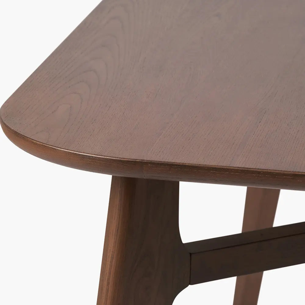 Elias Dark Ash Wood Retro Dining Table  Nicholas John Interiors