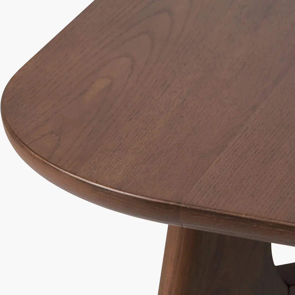 Elias Dark Ash Wood Retro Dining Table  Nicholas John Interiors
