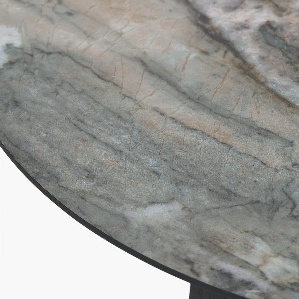 Myana Jade Marble Effect and Dark Brown Oak Veneer Coffee table
