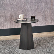 Myana Jade Marble Effect and Dark Brown Oak Veneer Side Table