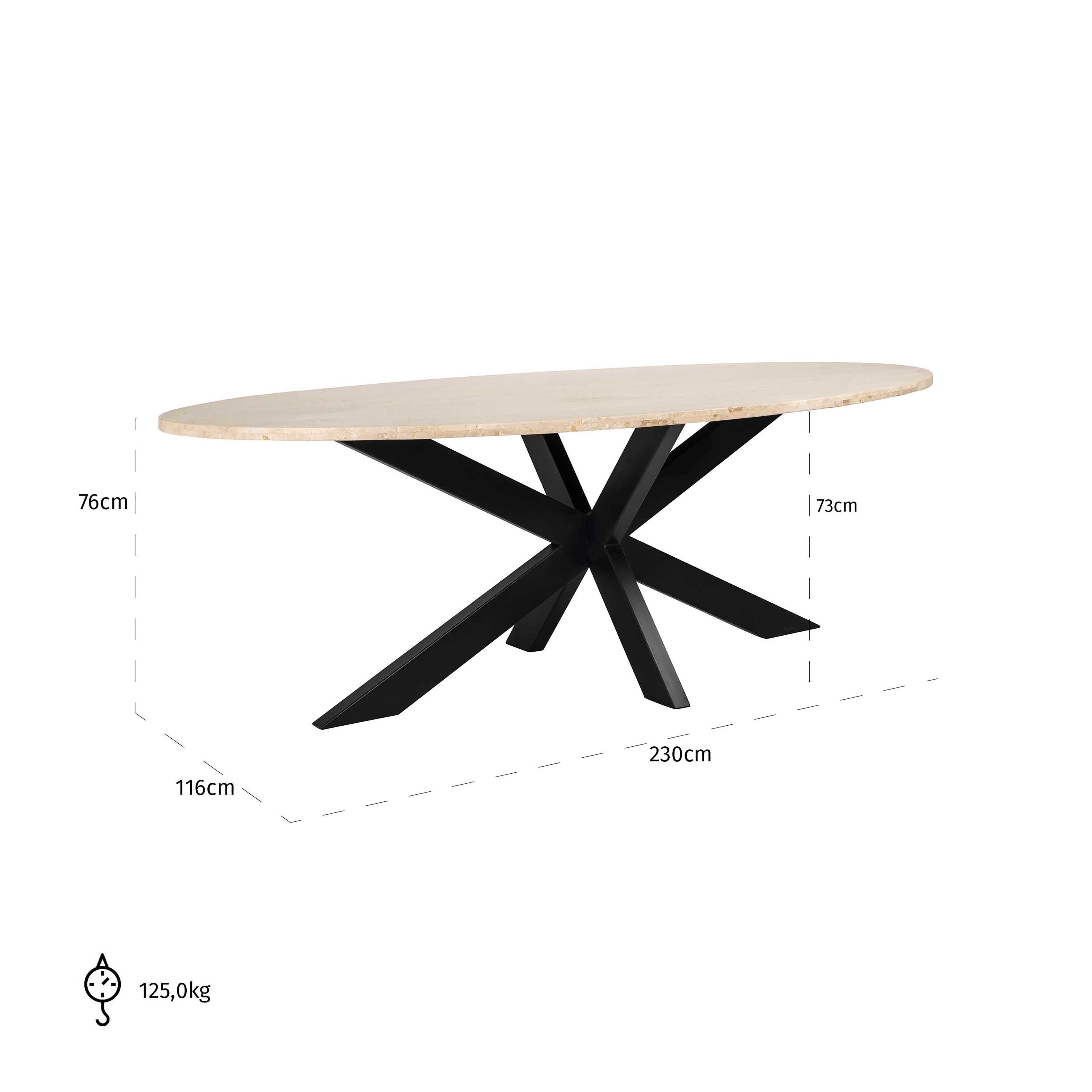 Richmond Interiors Avalon 230cm Oval Dining Table in Bronze