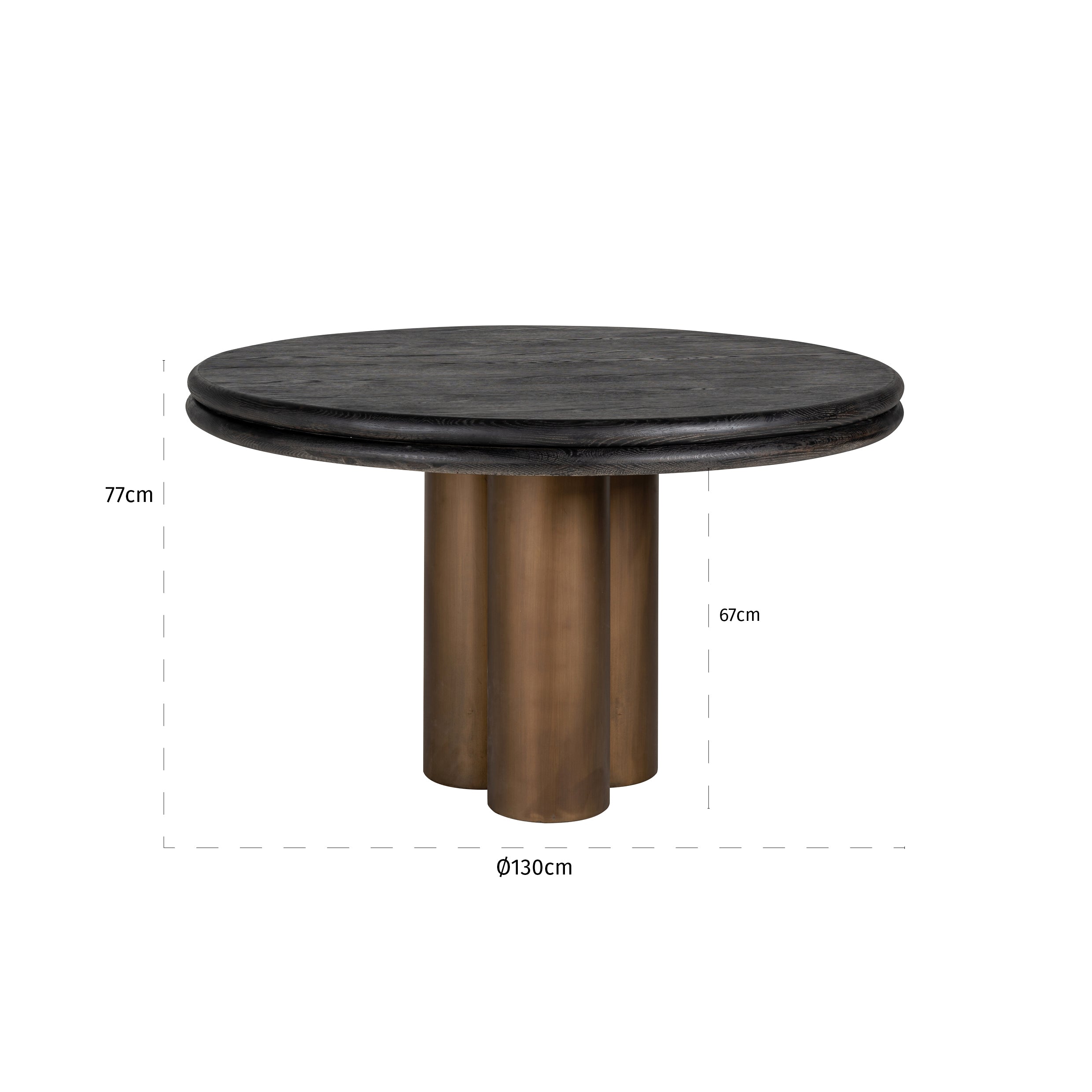 Richmond Interiors Macaron 130cm Dining Table in Black Rustic