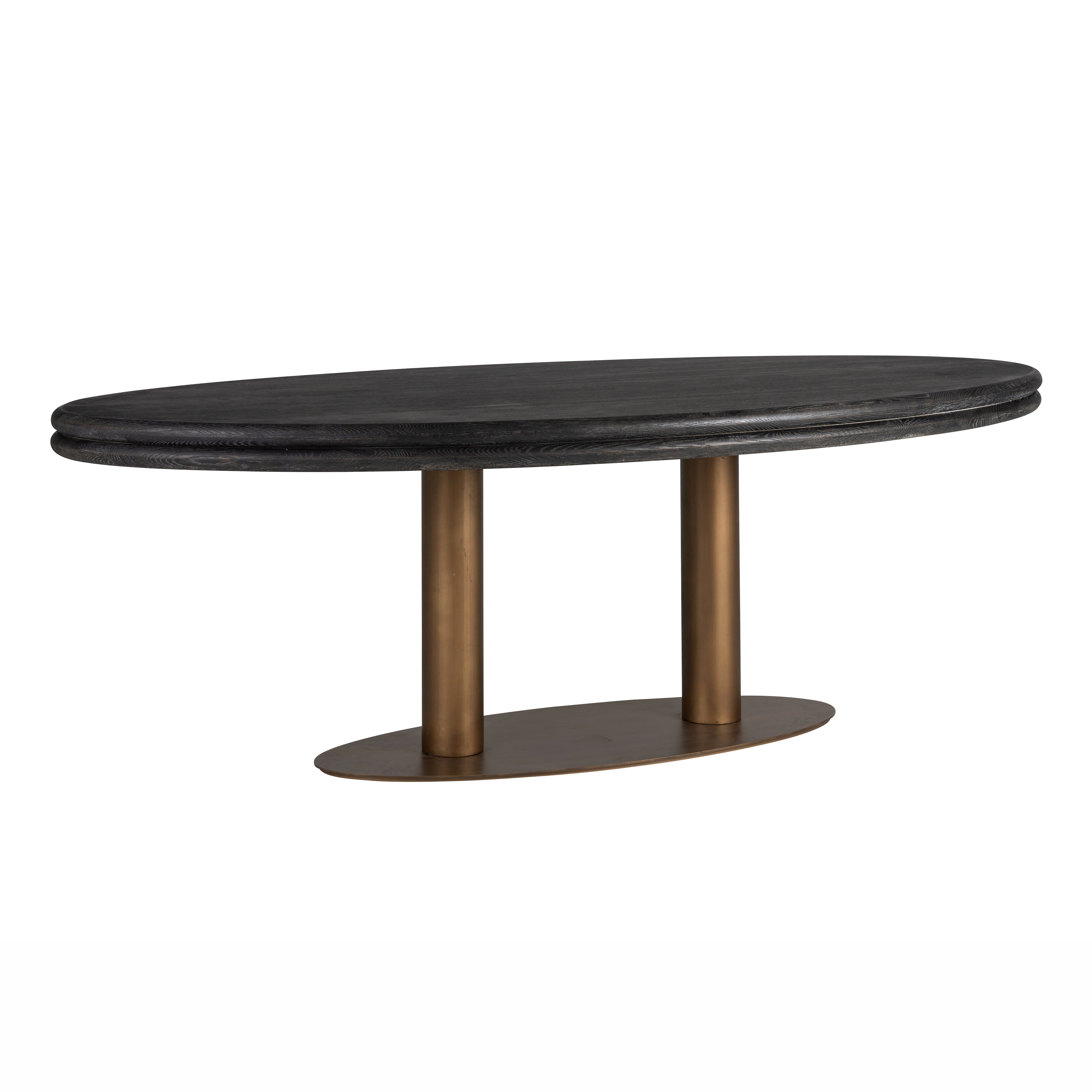 Richmond Interiors Macaron 235cm Oval Dining Table in Black Rustic