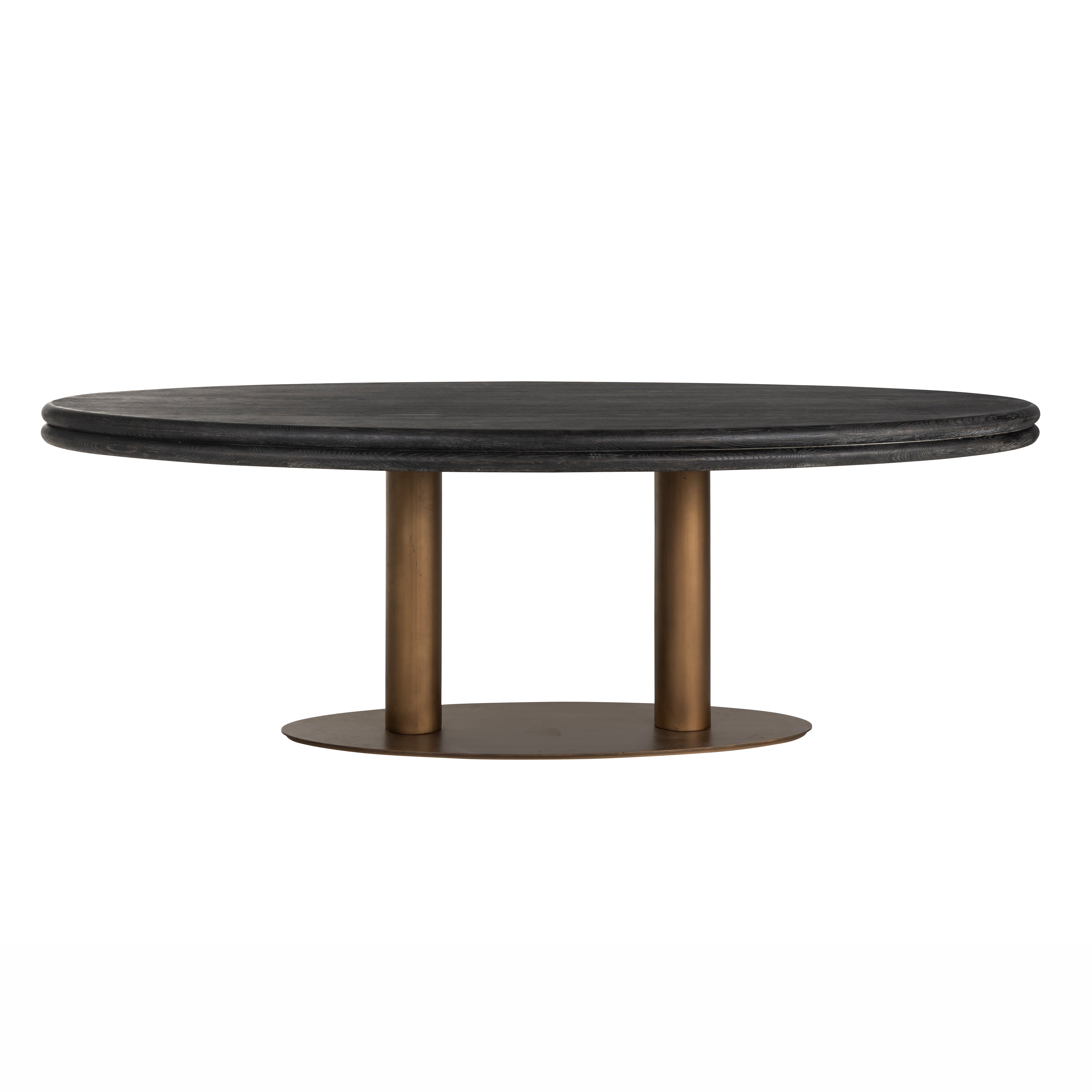 Richmond Interiors Macaron 235cm Oval Dining Table in Black Rustic