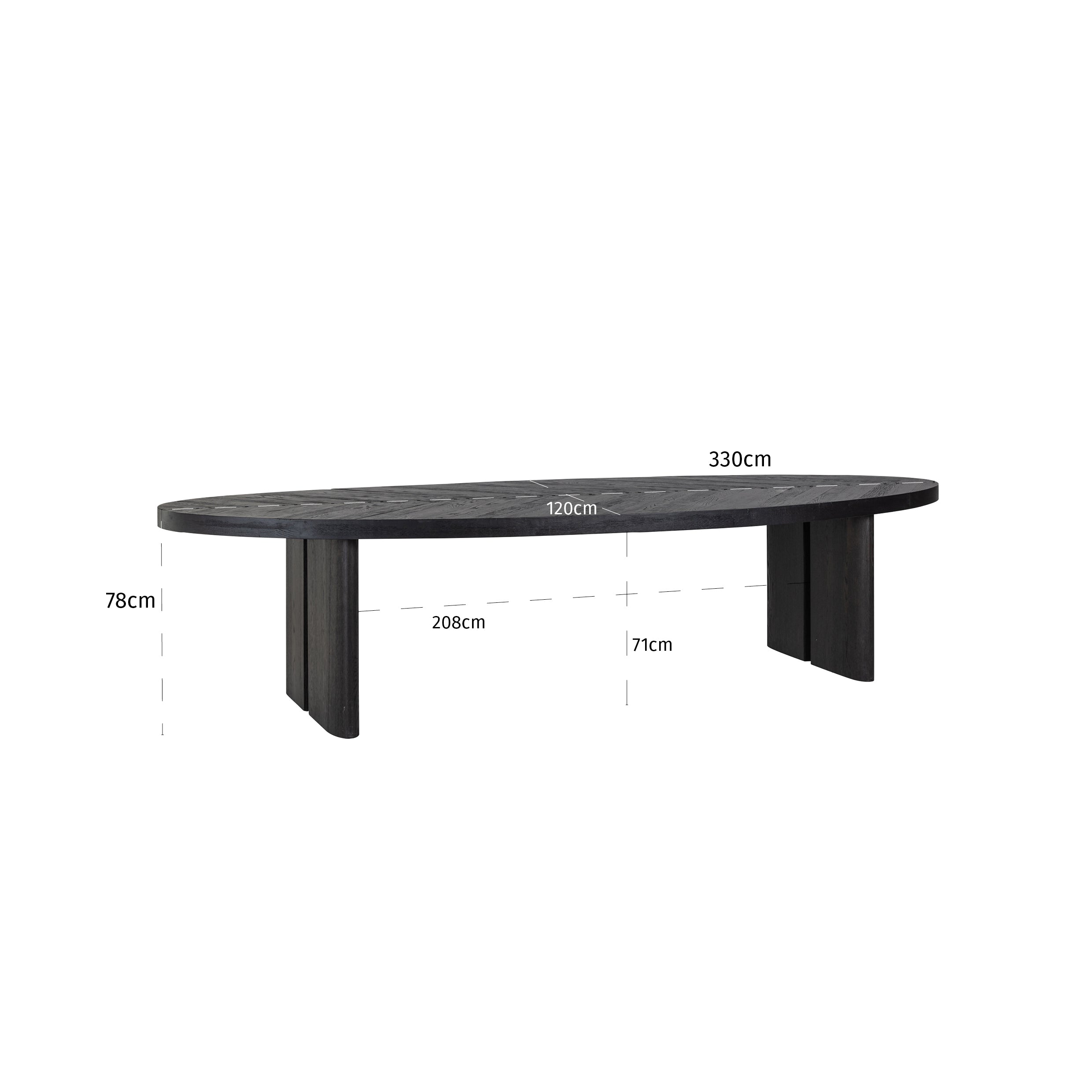 Richmond Interiors Lilly 330cm Dining Table in Dark Coffee