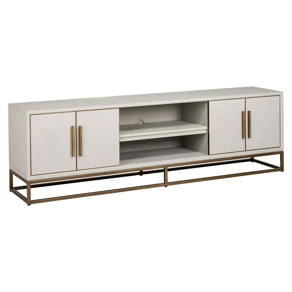 Richmond's TV-Unit Whitebone Brass 4-Doors 200 (Verona Grey)