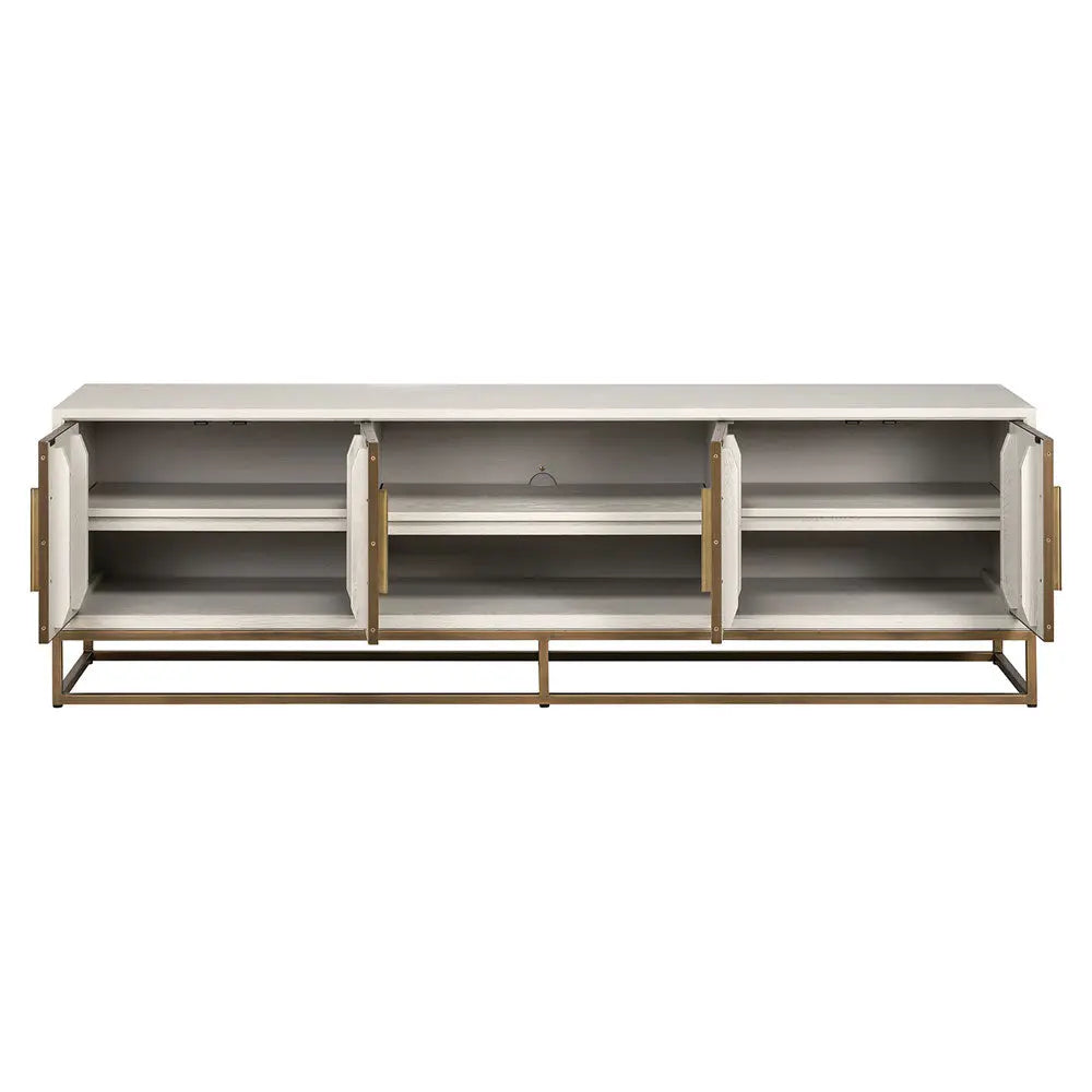 Richmond's TV-Unit Whitebone Brass 4-Doors 200 (Verona Grey)