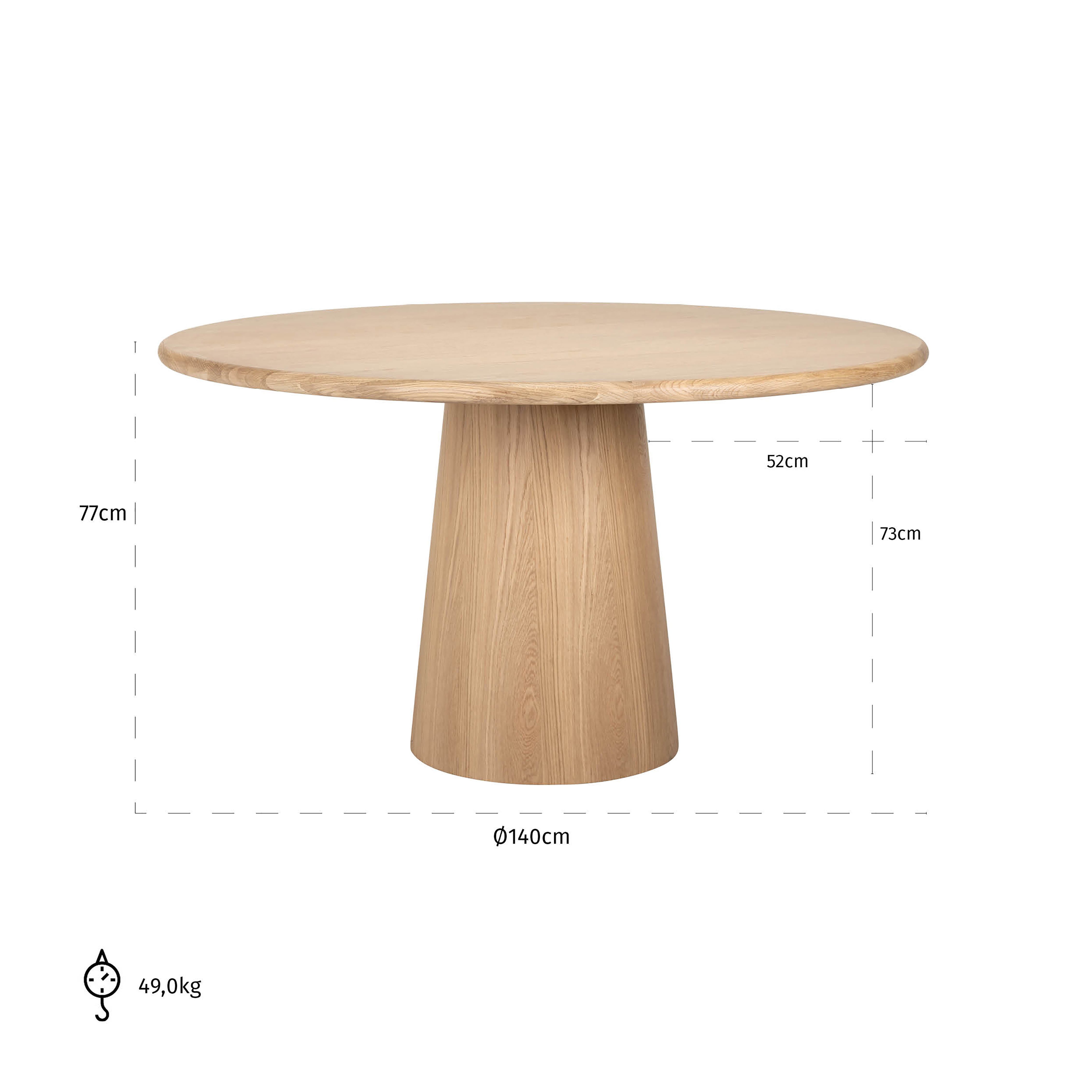 Richmond Interiors Oakley 140cm Dining Table in Natural Oak