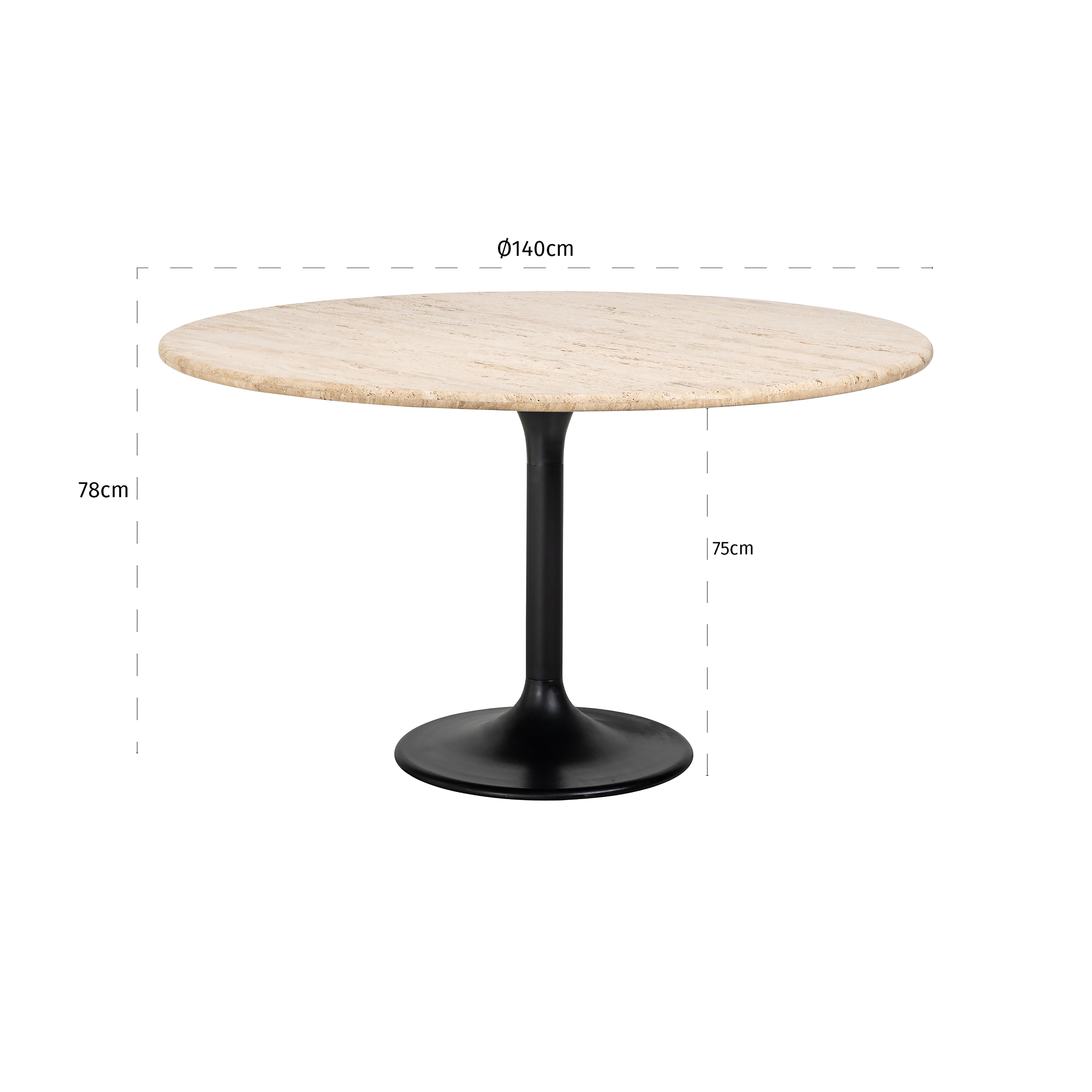 Richmond Interiors Hampton 140cm Dining Table in Black