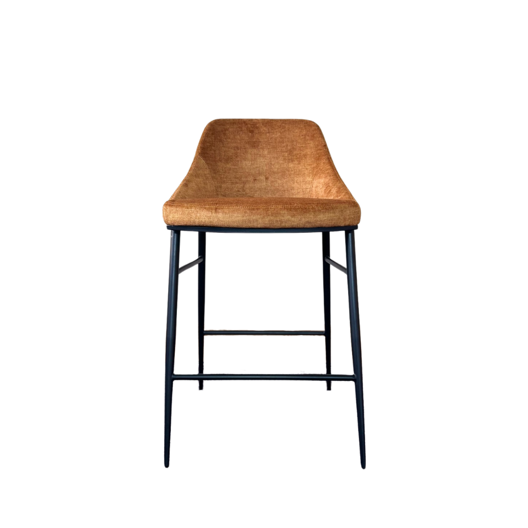Vai Barstool - Bella Velour Amber   Nicholas John Interiors