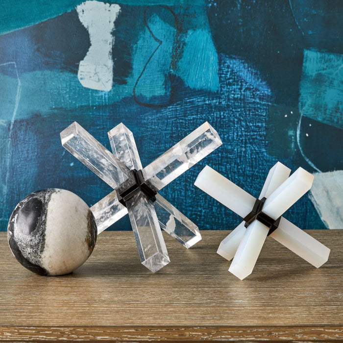 Uttermost Double Cross Sculpture - Faux Quartz Crystal
