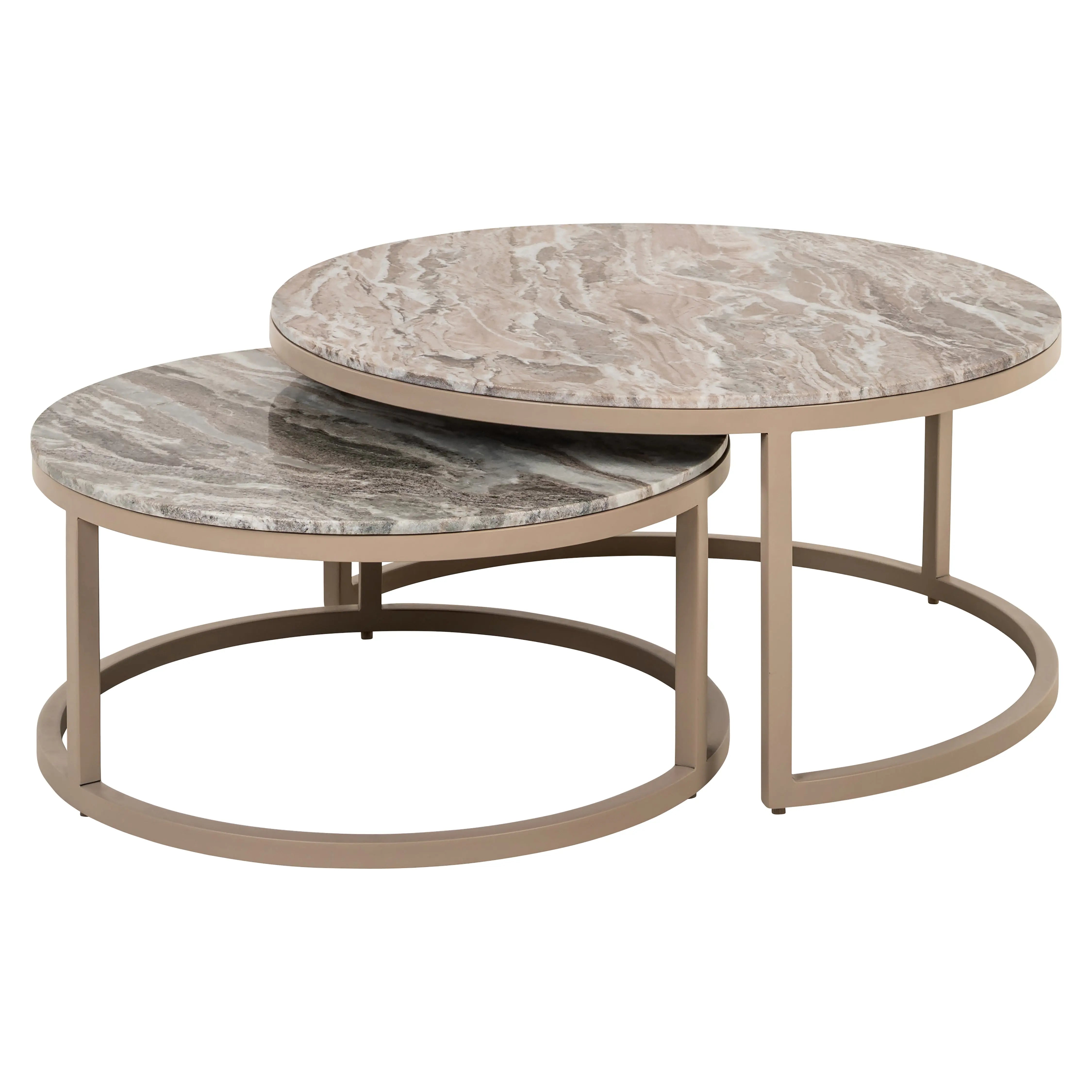 Richmond Interiors Fairfax Set of 2 Coffee Table in Stone  Nicholas John Interiors