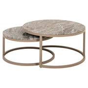 Richmond Interiors Fairfax Set of 2 Coffee Table in Stone  Nicholas John Interiors