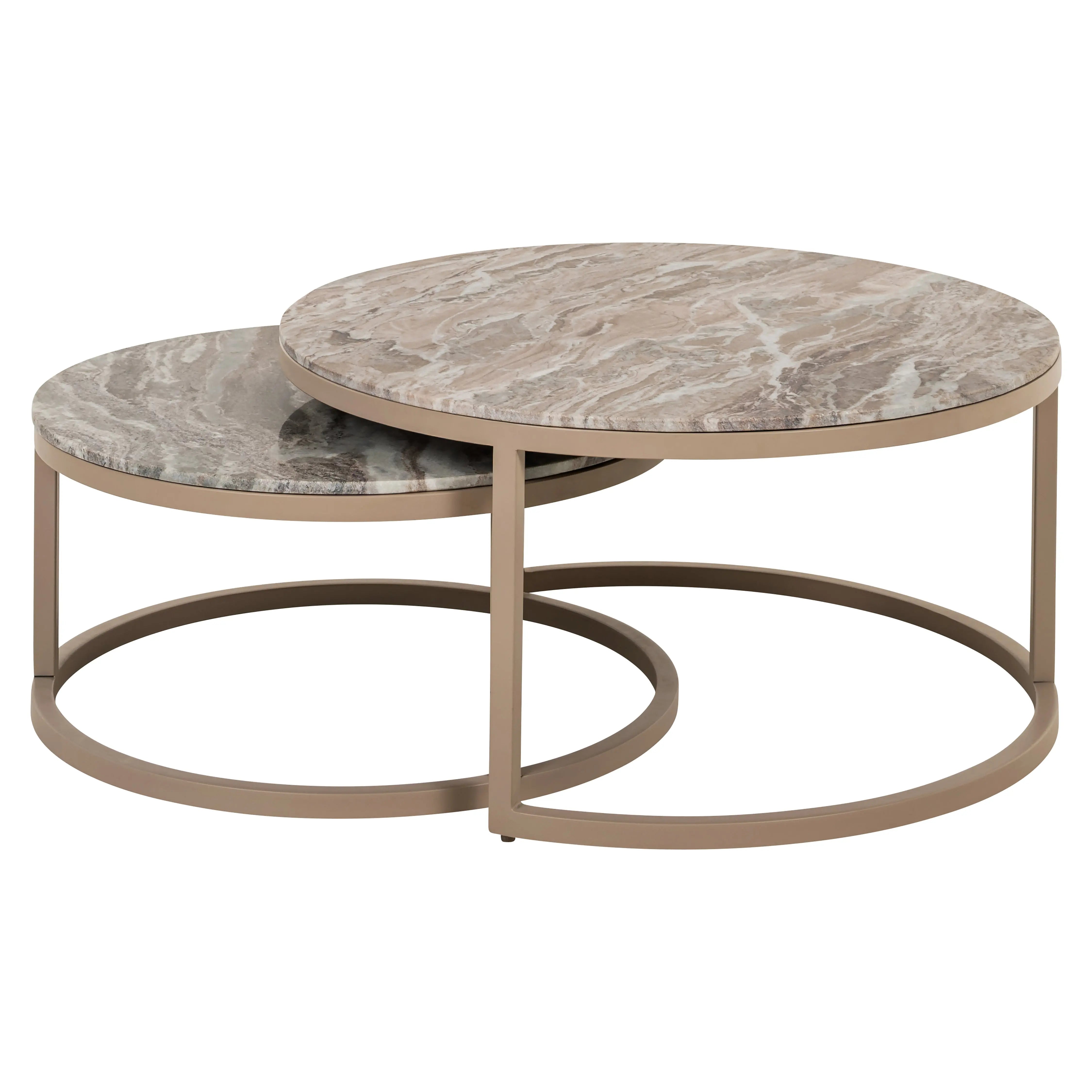 Richmond Interiors Fairfax Set of 2 Coffee Table in Stone  Nicholas John Interiors