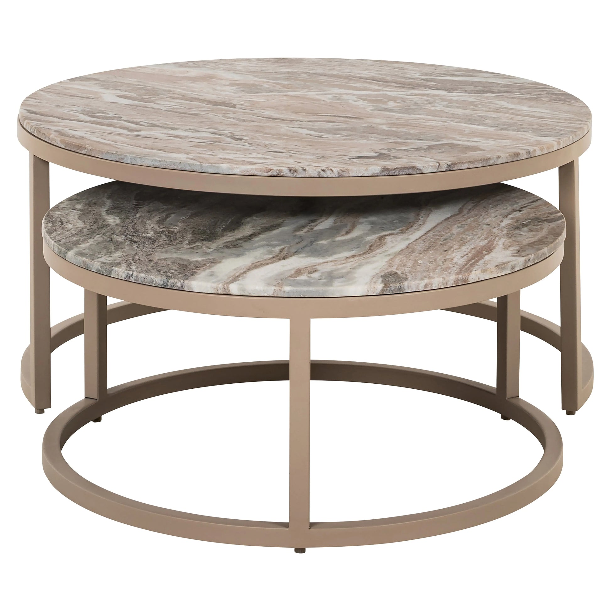 Richmond Interiors Fairfax Set of 2 Coffee Table in Stone  Nicholas John Interiors