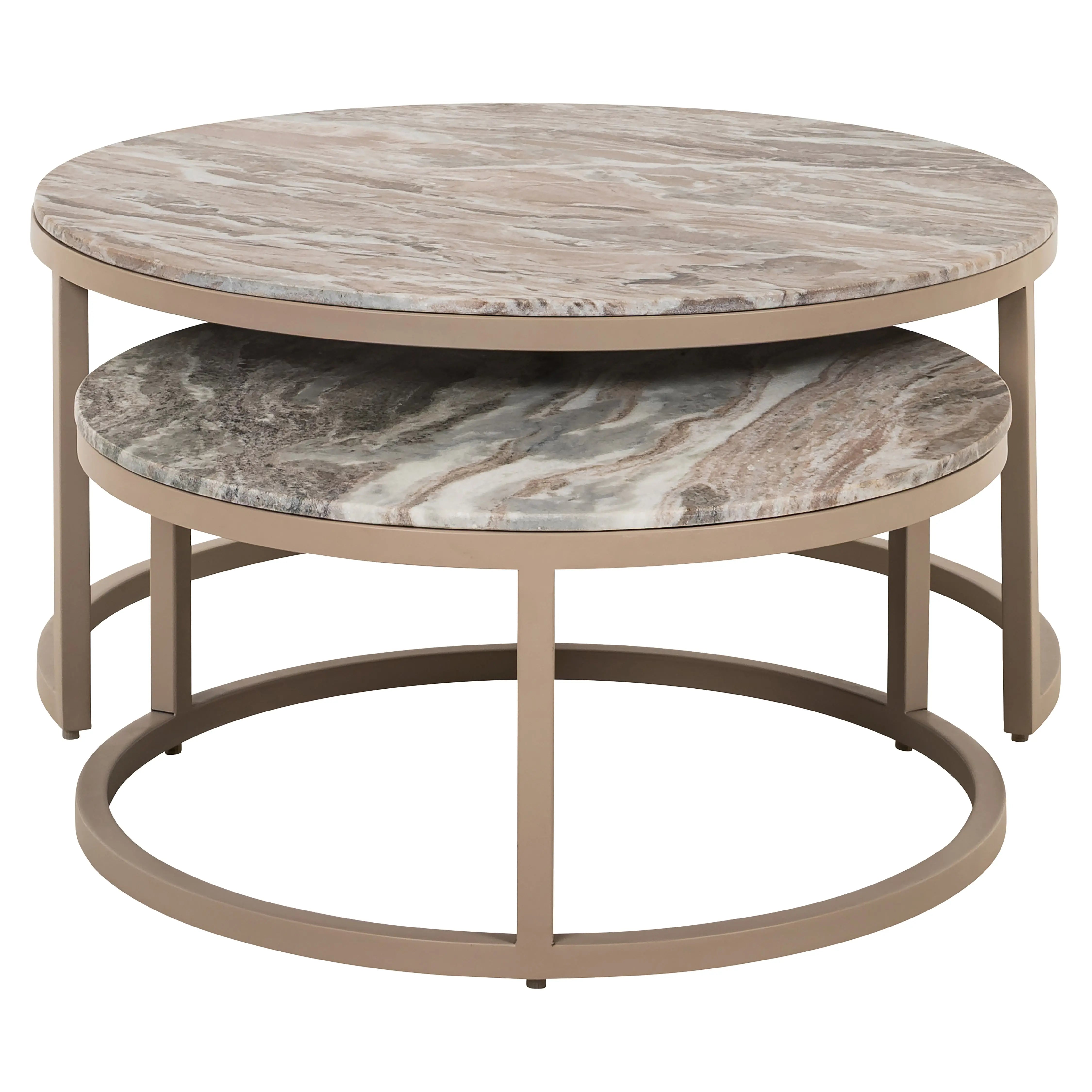 Richmond Interiors Fairfax Set of 2 Coffee Table in Stone  Nicholas John Interiors