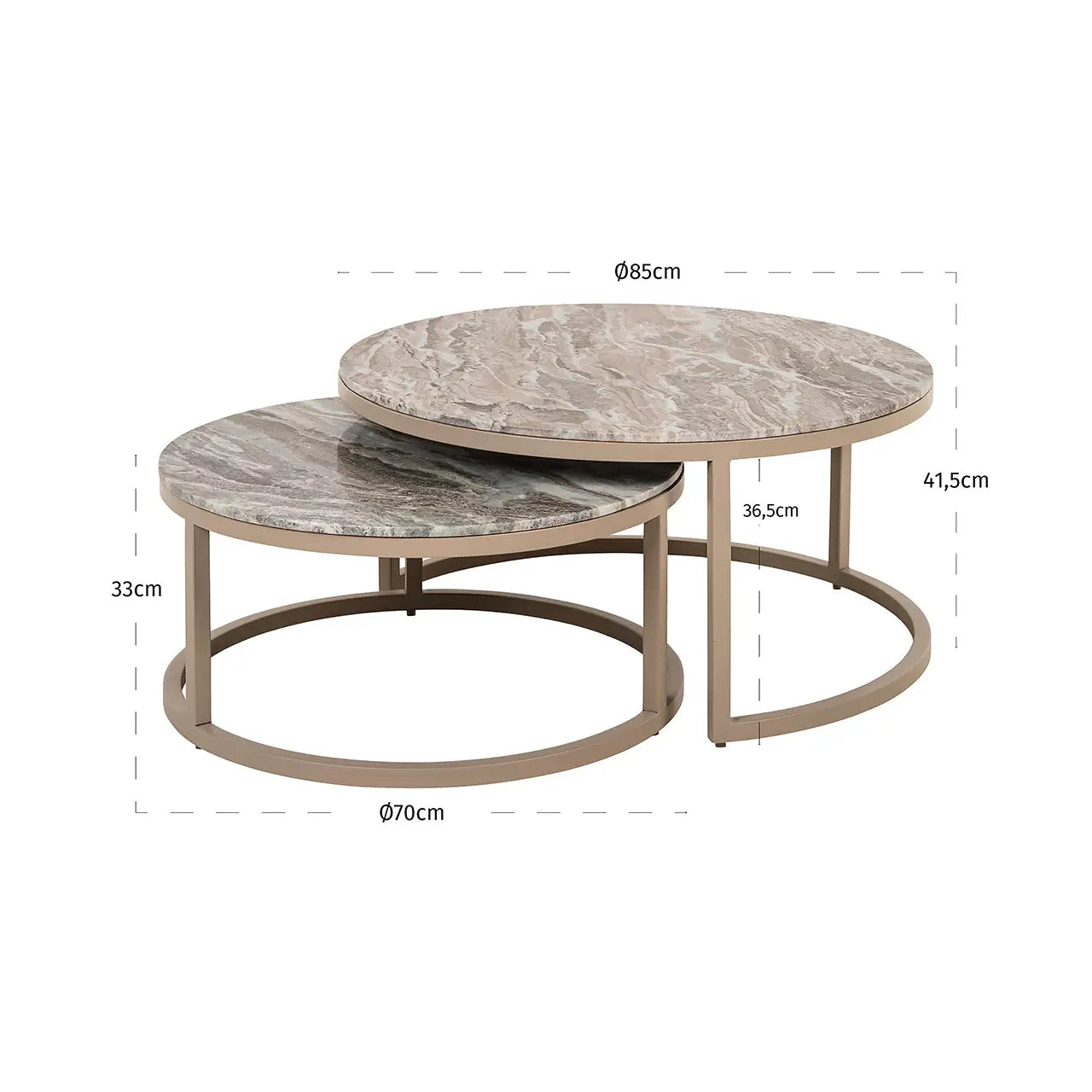 Richmond Interiors Fairfax Set of 2 Coffee Table in Stone  Nicholas John Interiors