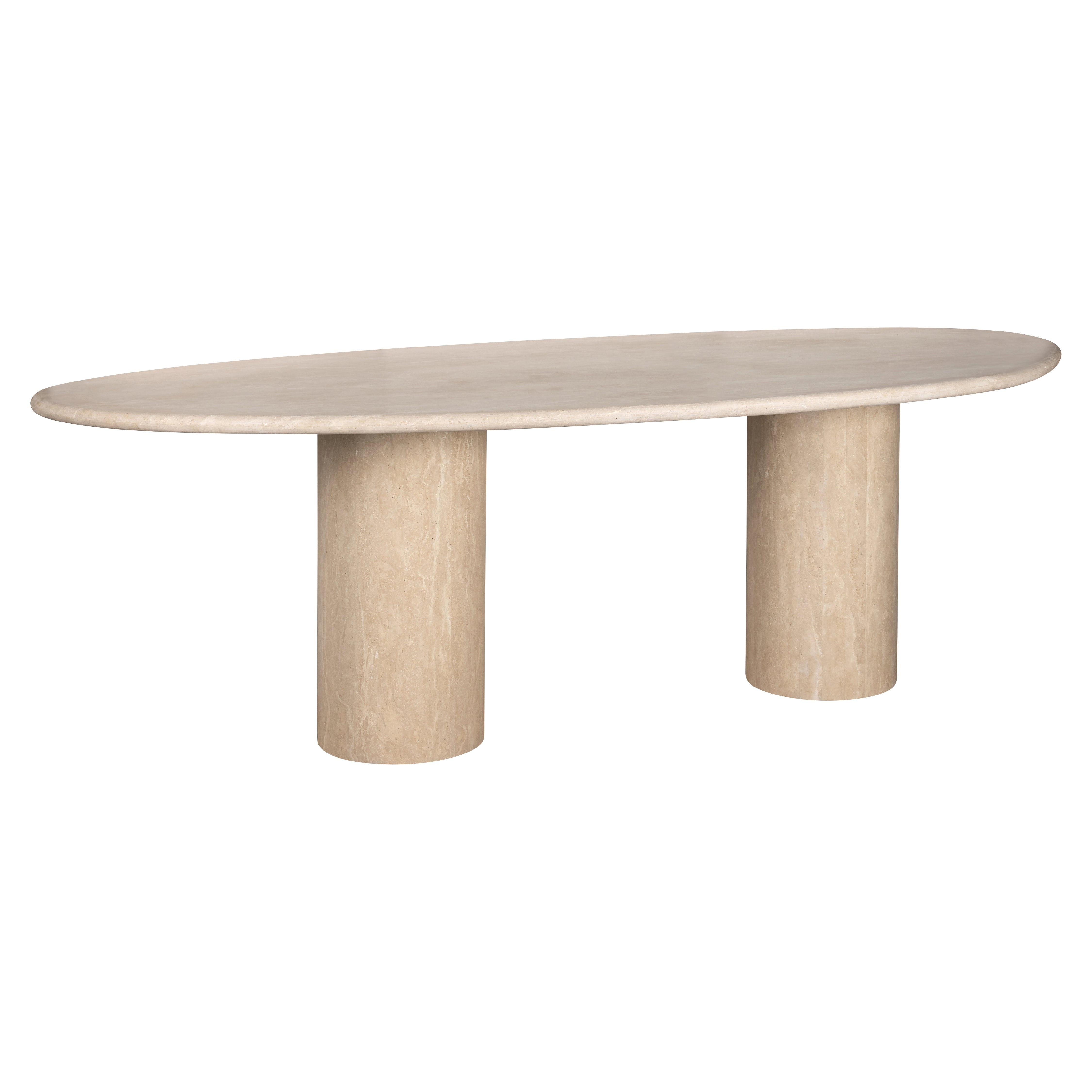 Richmond Interiors Renaissance Dining Table Italian Travertine in Beige