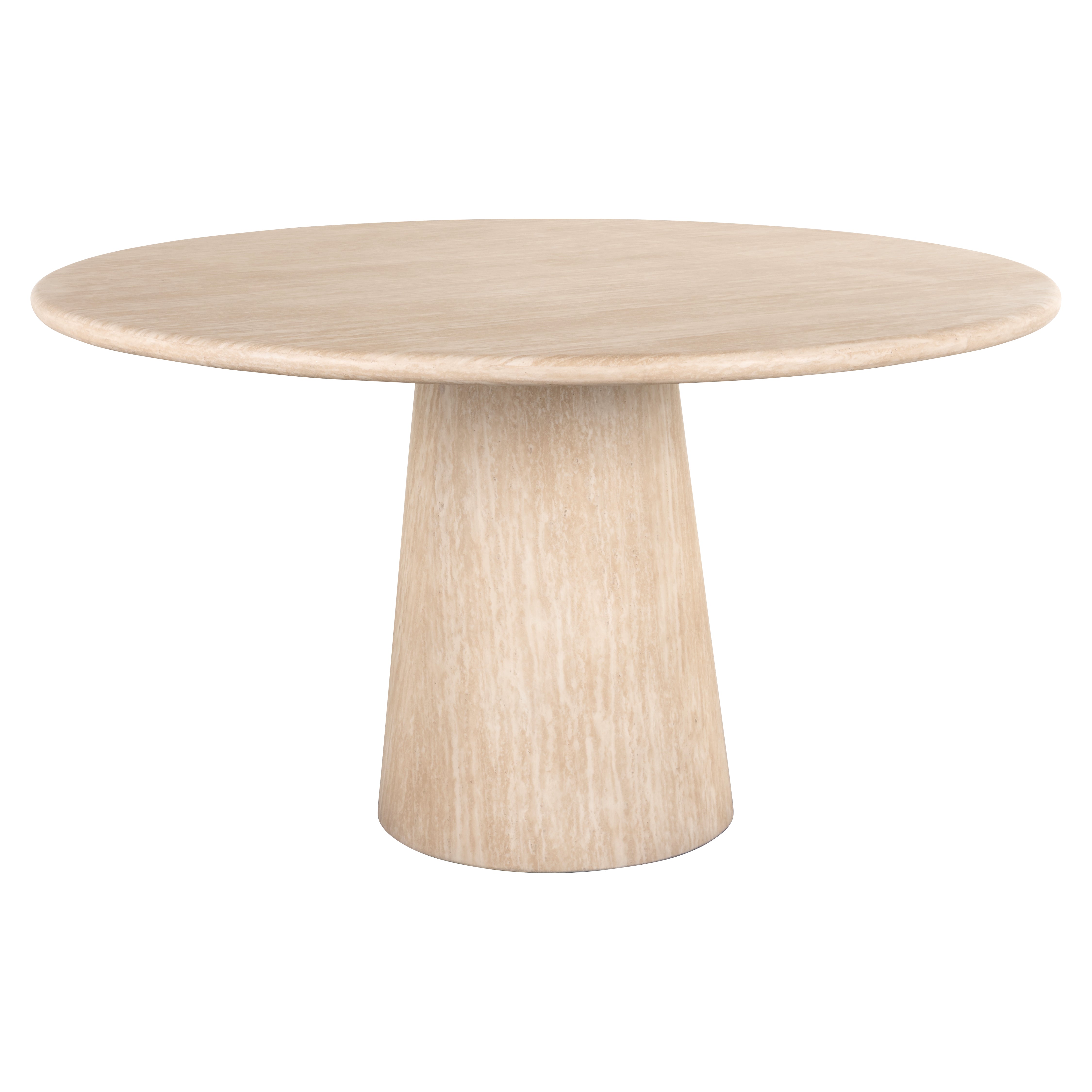 Richmond Interiors Fictus Dining Table 140cm Faux Travertine in Beige