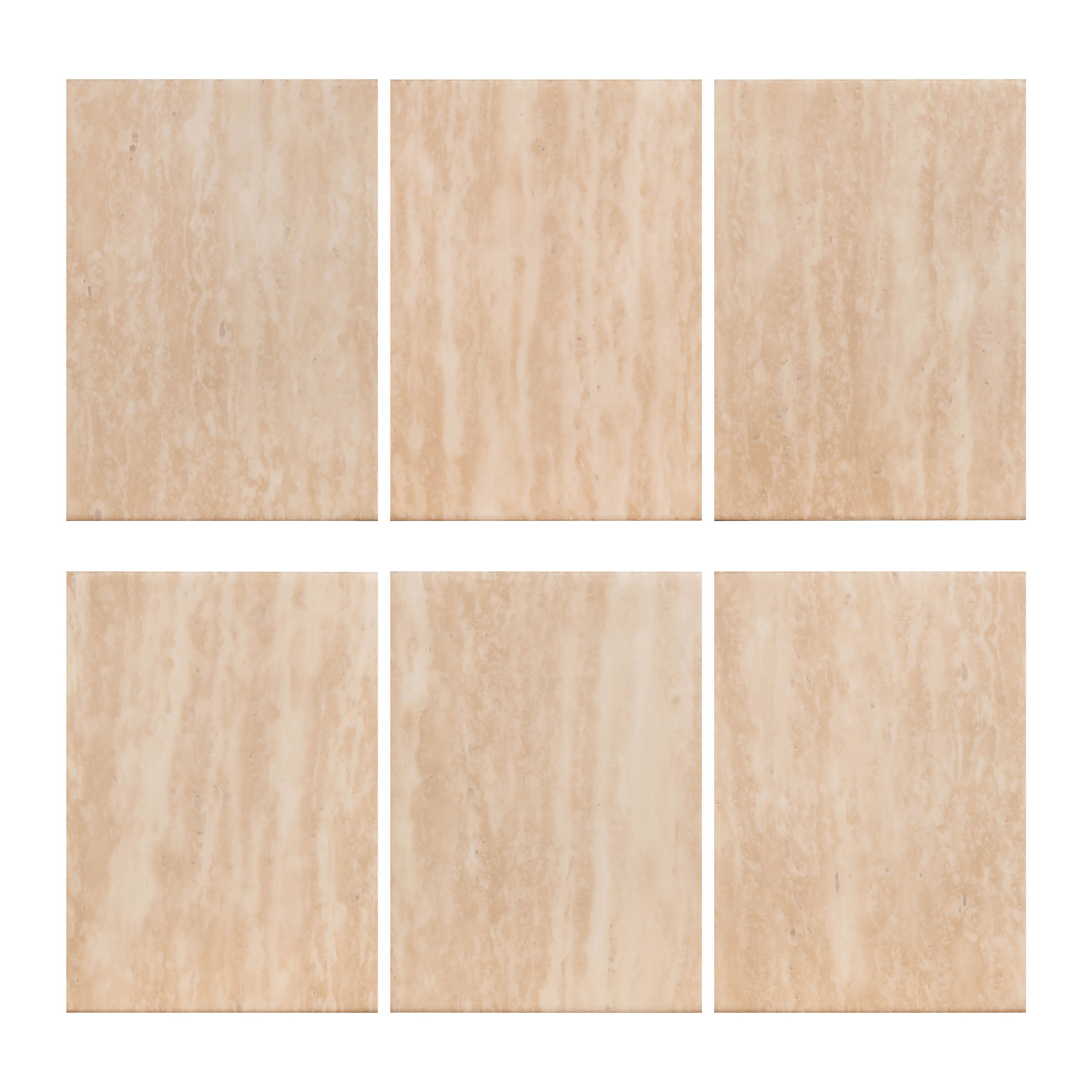 Richmond Interiors Fictus Dining Table 140cm Faux Travertine in Beige