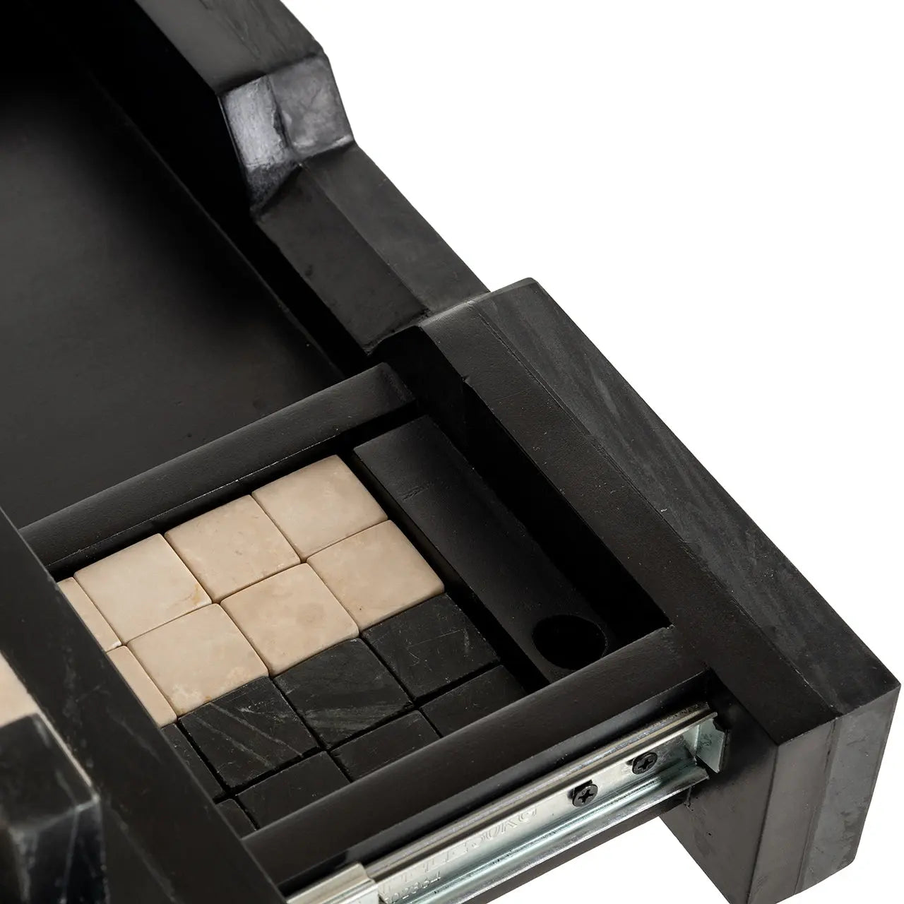 Richmond Interiors Davos 1 Drawer Chess Table in Black  Nicholas John Interiors