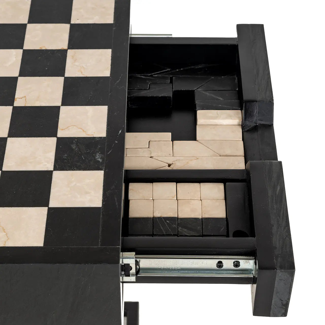 Richmond Interiors Davos 1 Drawer Chess Table in Black  Nicholas John Interiors