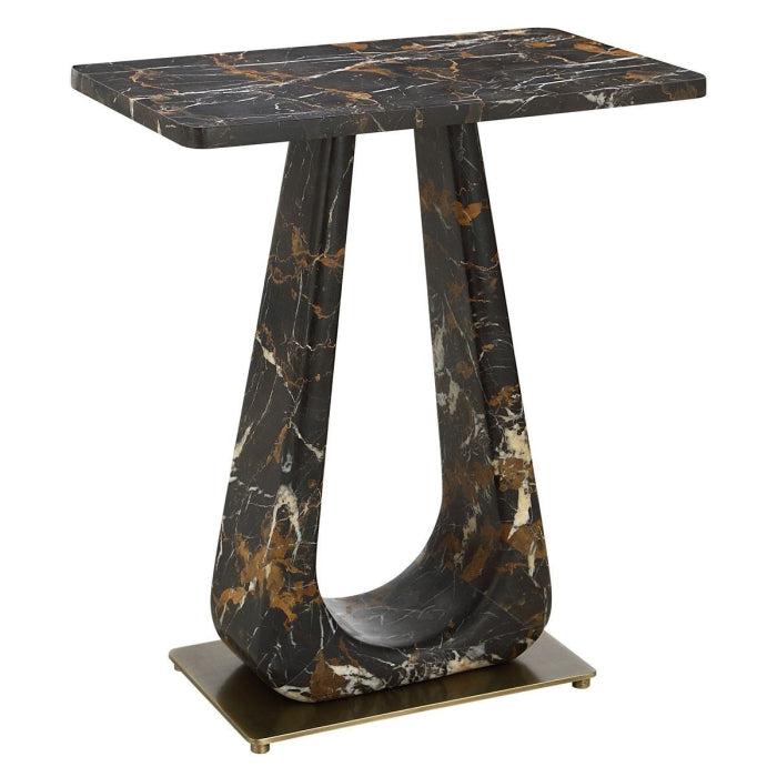 Uttermost About Turn Side Table in Michelangelo Marble