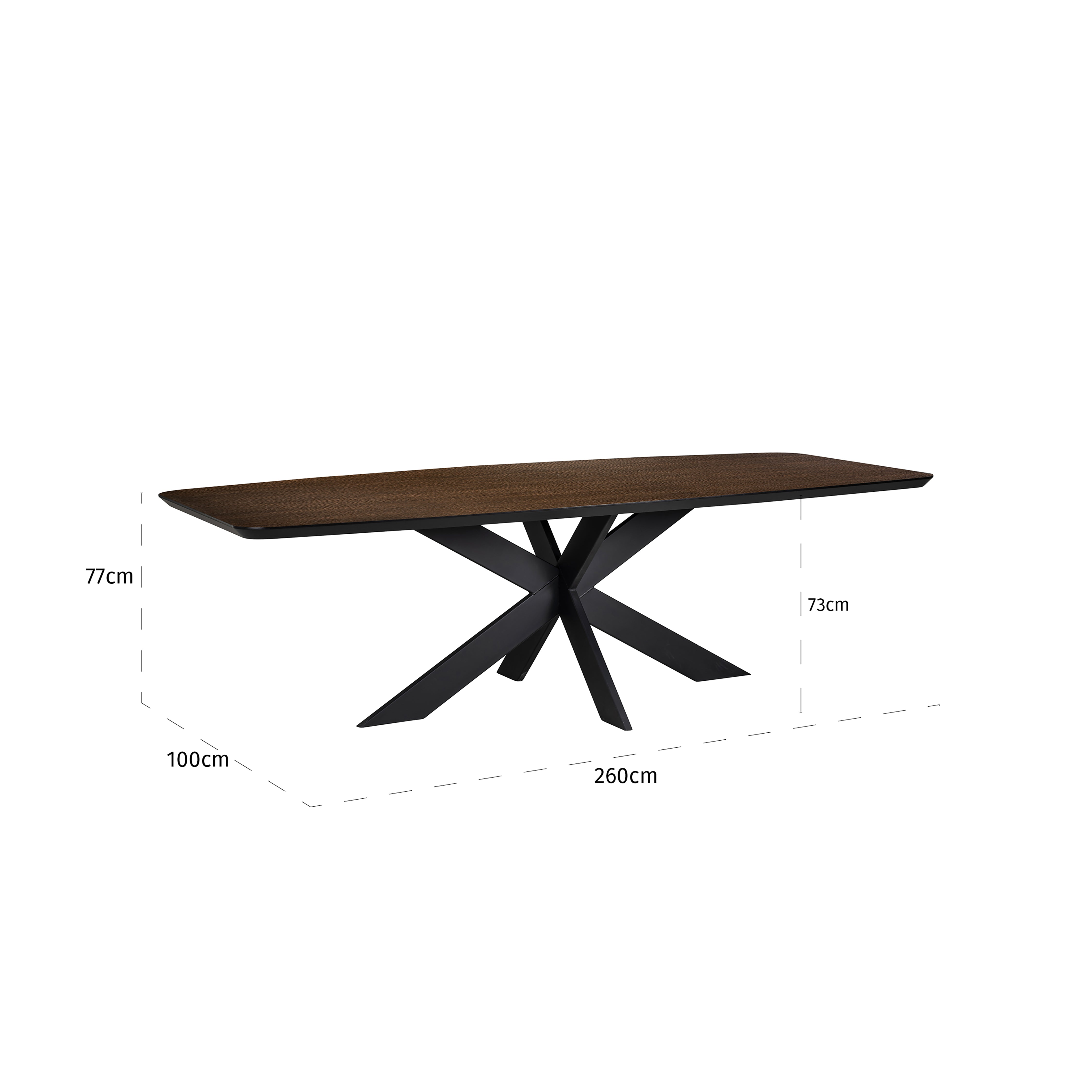 Richmond Interiors Bonvoy 260cm Dining Table in Brown