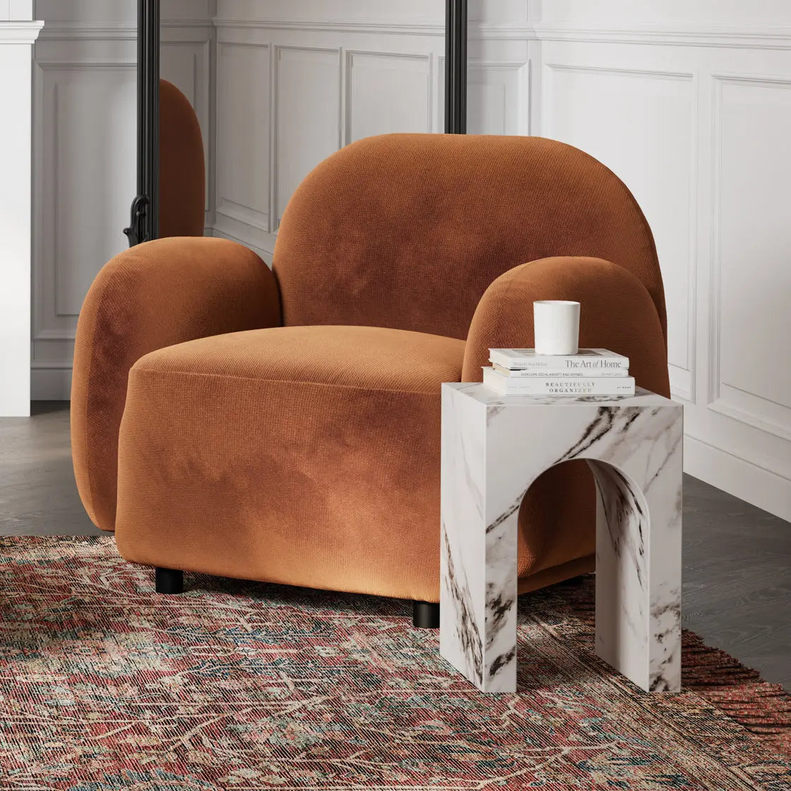 Ashford & Grey Archie Calacatta Side Table  Nicholas John Interiors