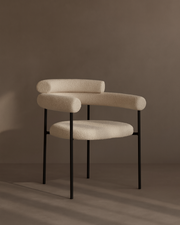 Tommy Franks Alita Dining Chair - Chex Polar Bouclé