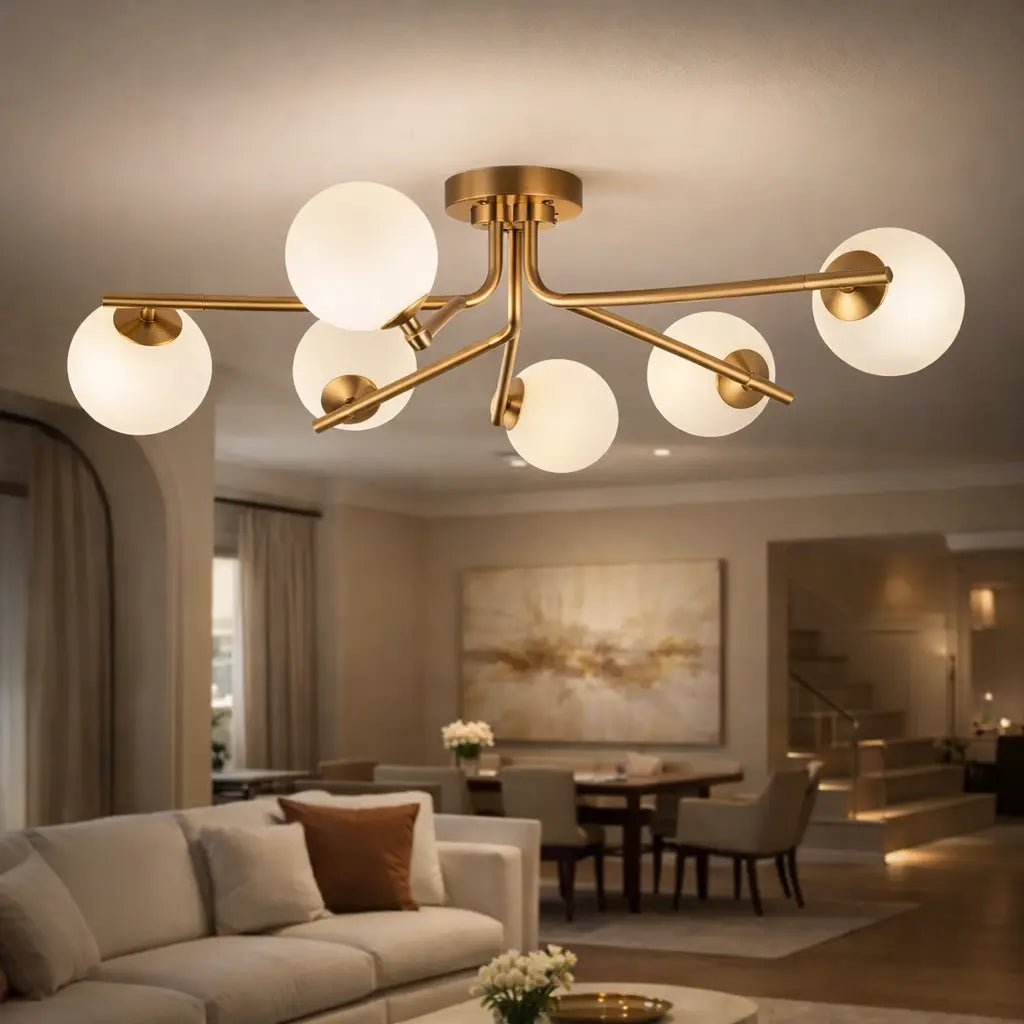 Aarion Ceiling Light Brushed Aged Brass   Nicholas John Interiors