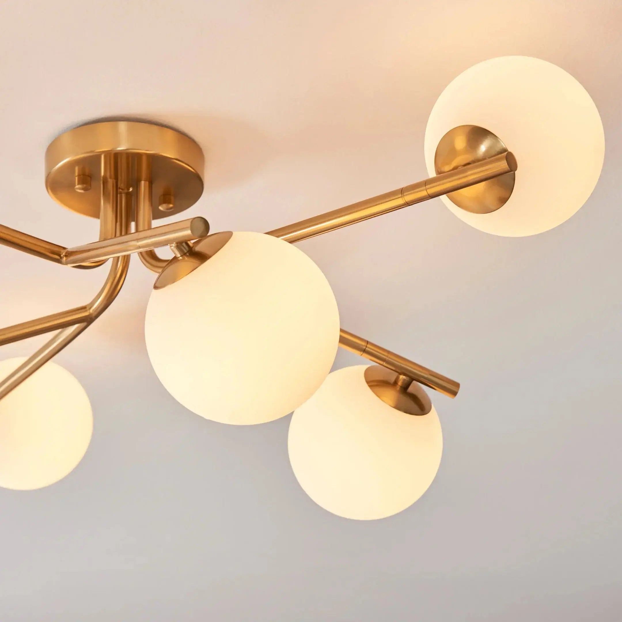 Aarion Ceiling Light Brushed Aged Brass   Nicholas John Interiors