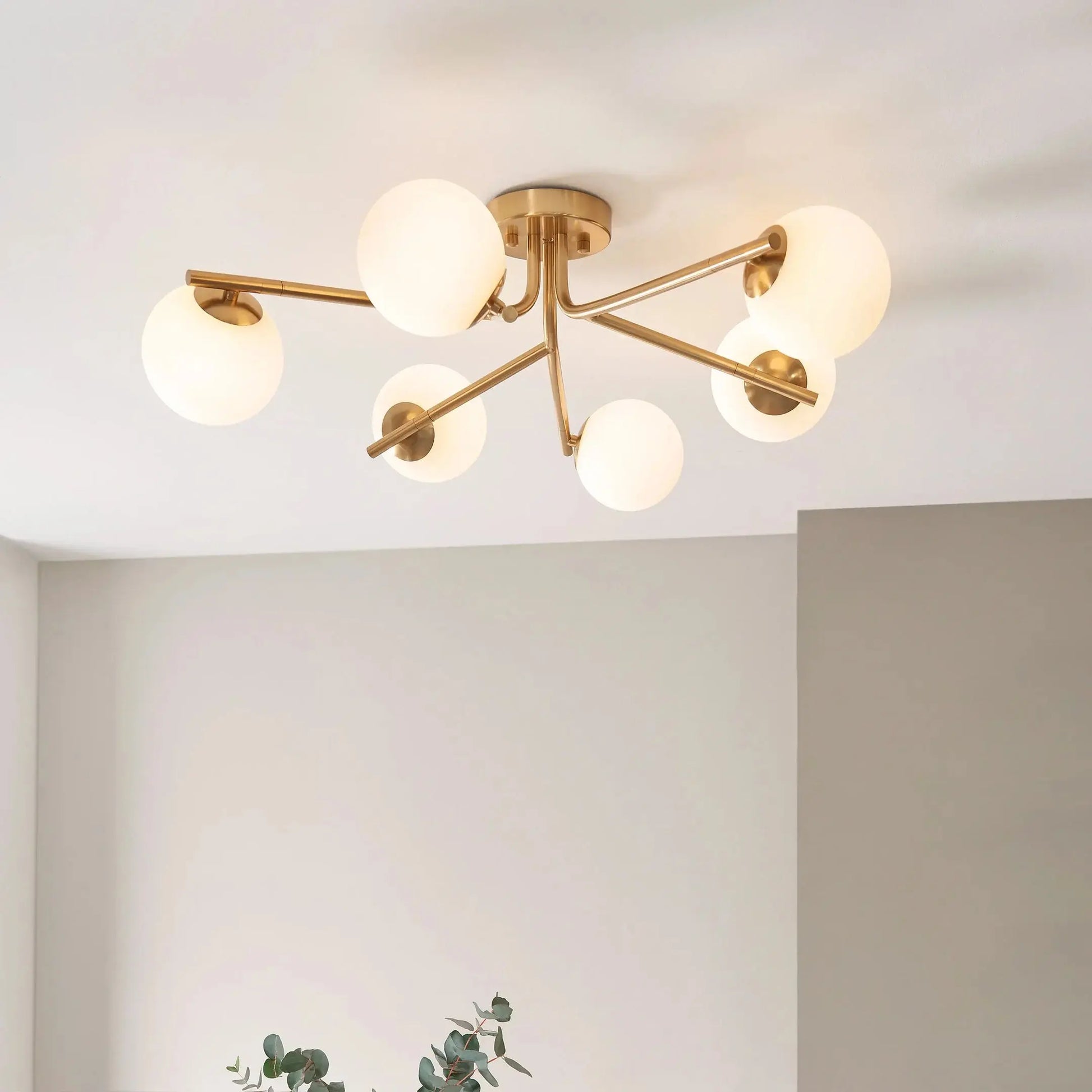Aarion Ceiling Light Brushed Aged Brass   Nicholas John Interiors