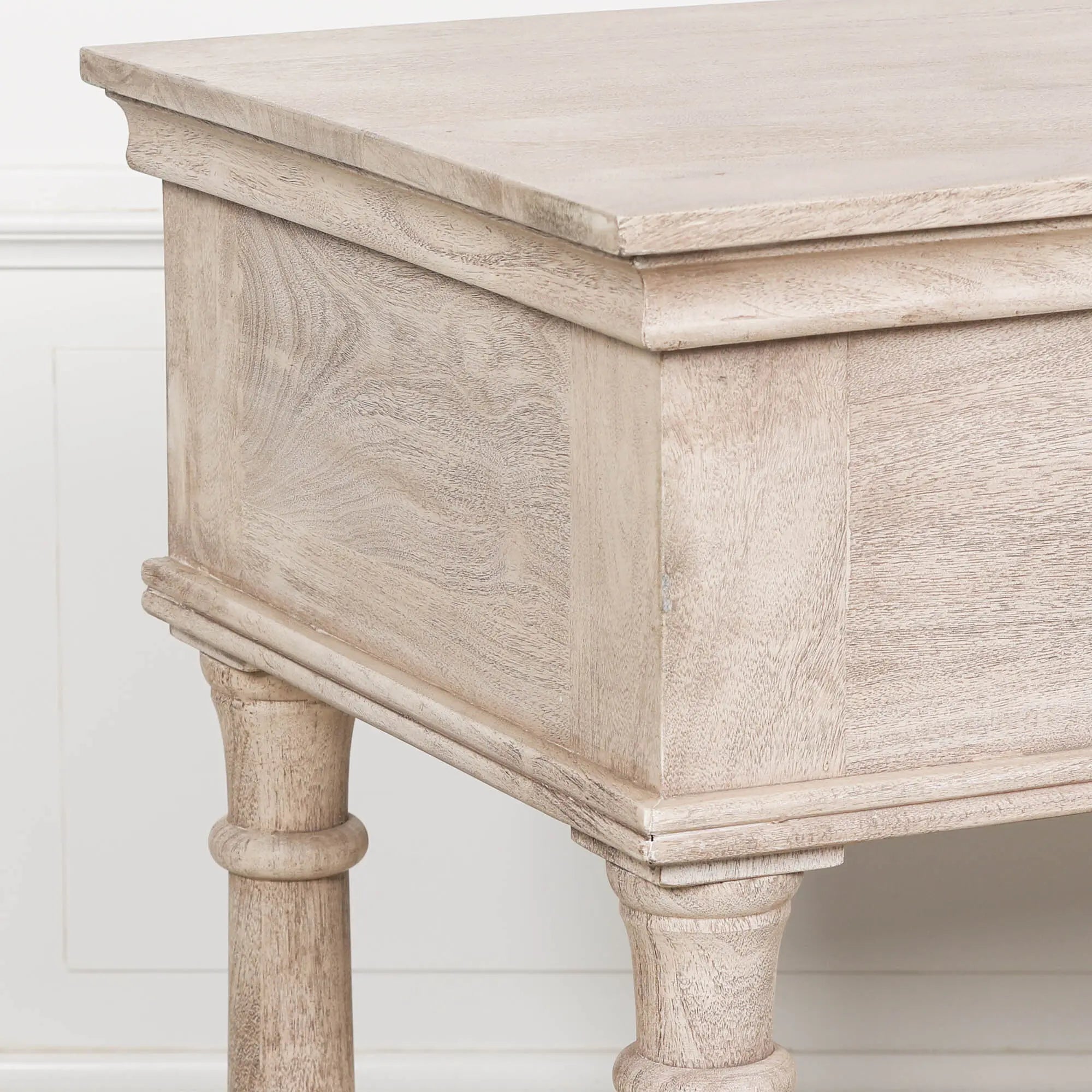 Acacia Wooden Console with Single Drawer   Nicholas John Interiors