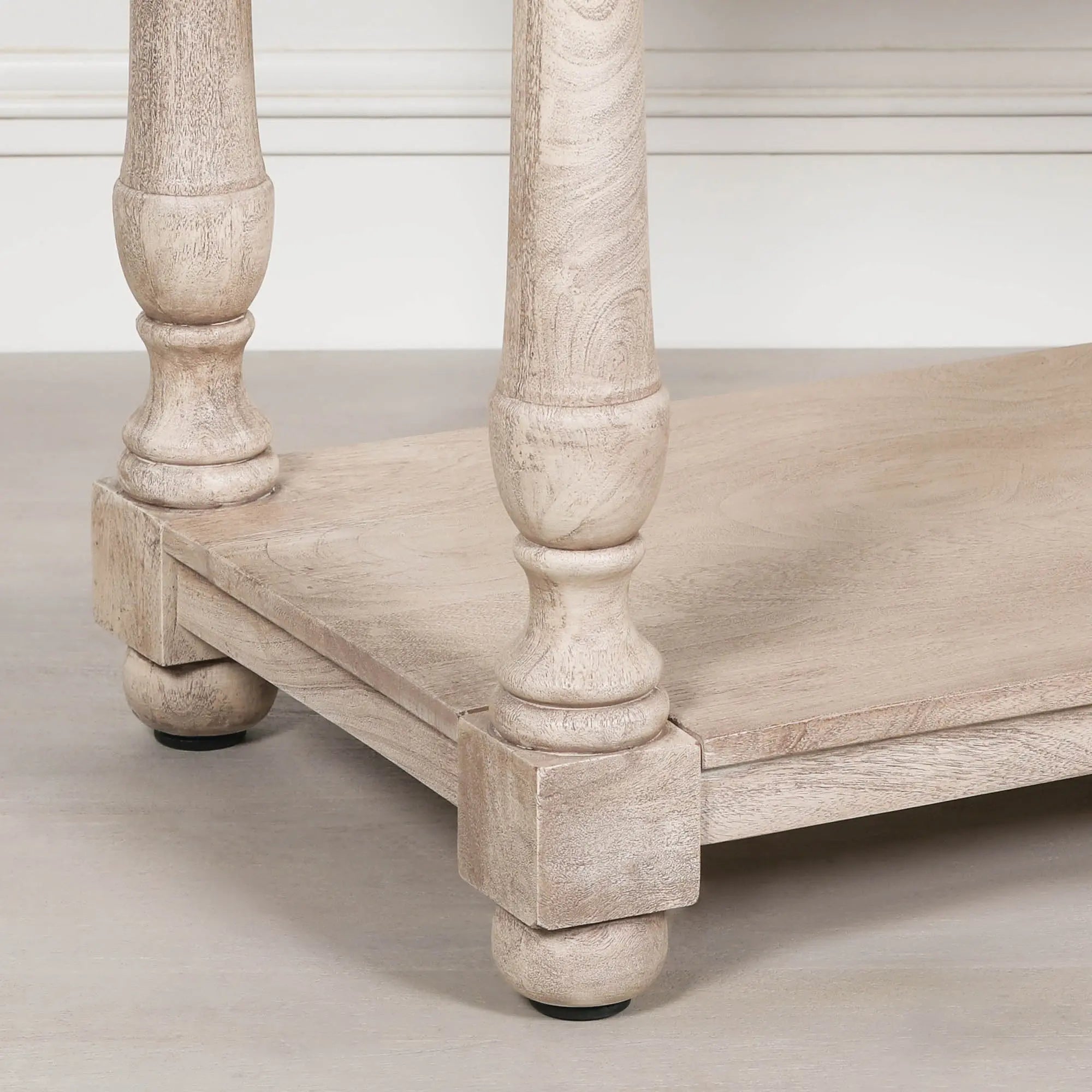 Acacia Wooden Console with Single Drawer   Nicholas John Interiors